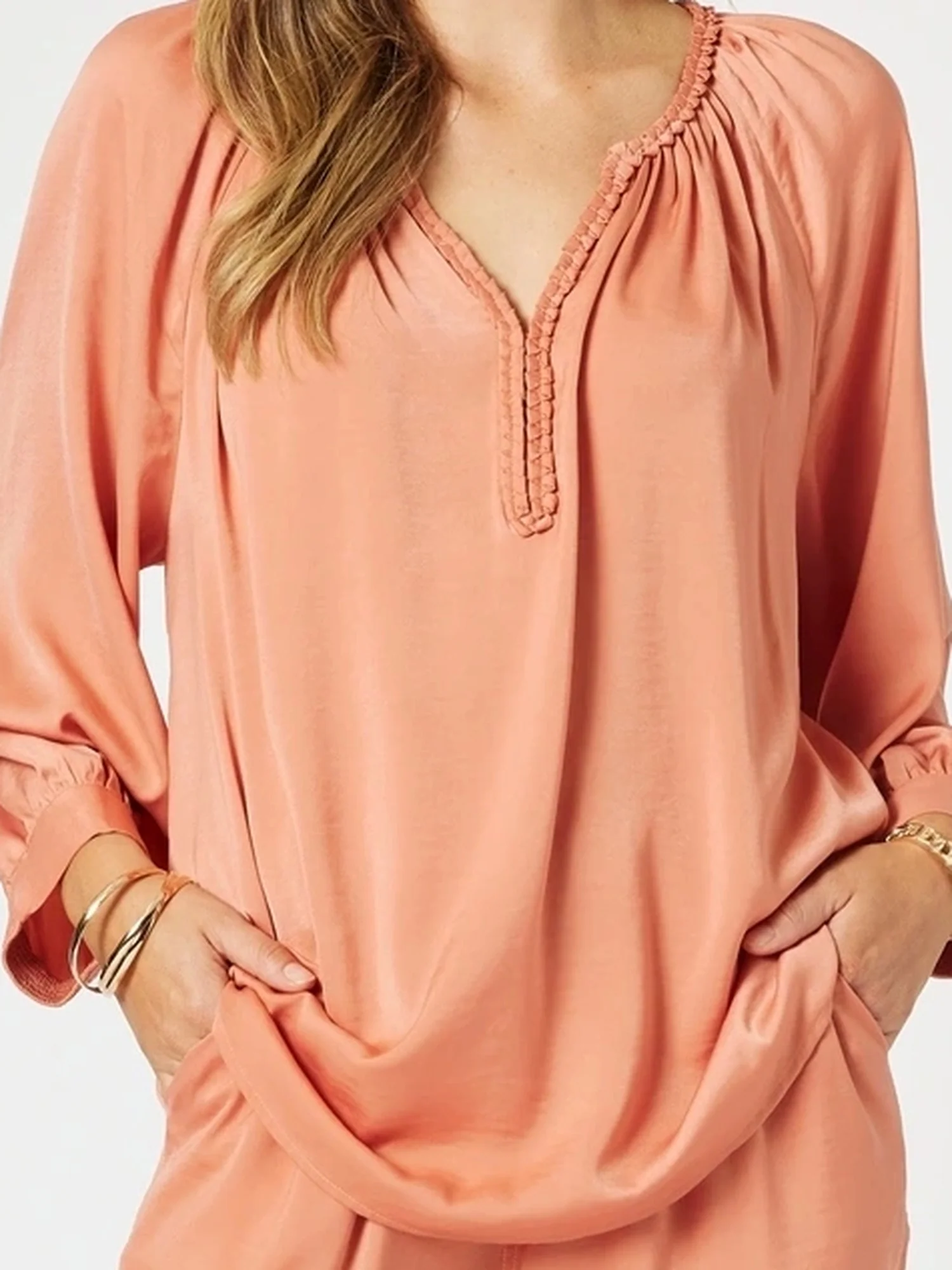 Lux Plait Top - Sunset