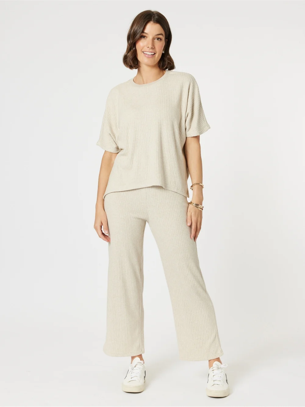 Ribbed Lounge Pant - Natural