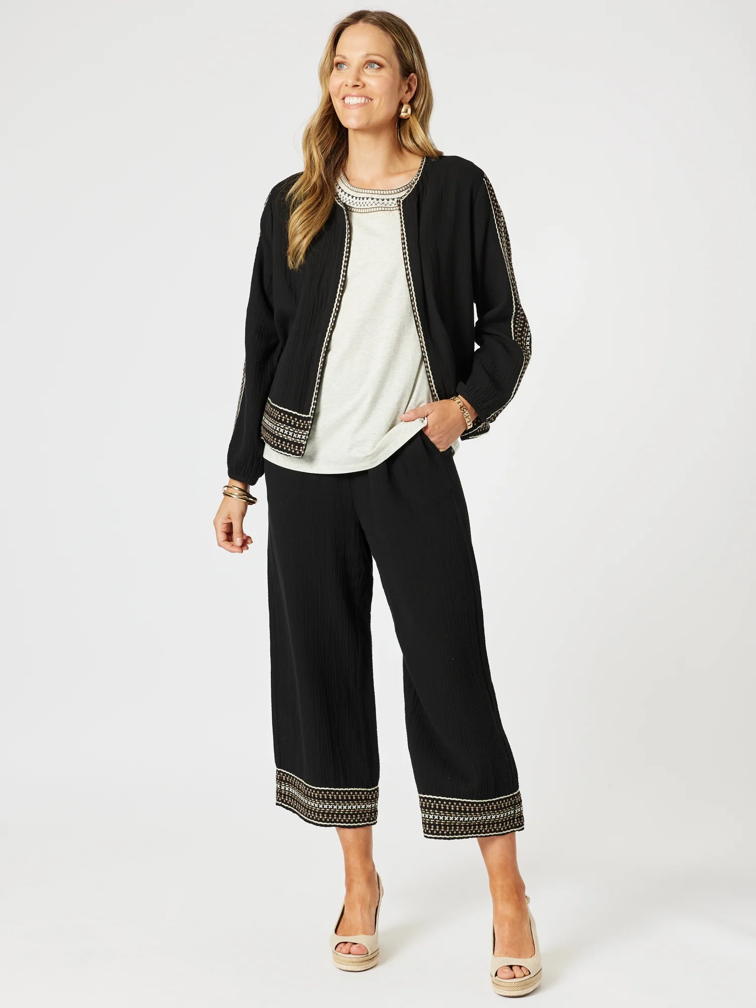 Cross Stitch Jacket - Black