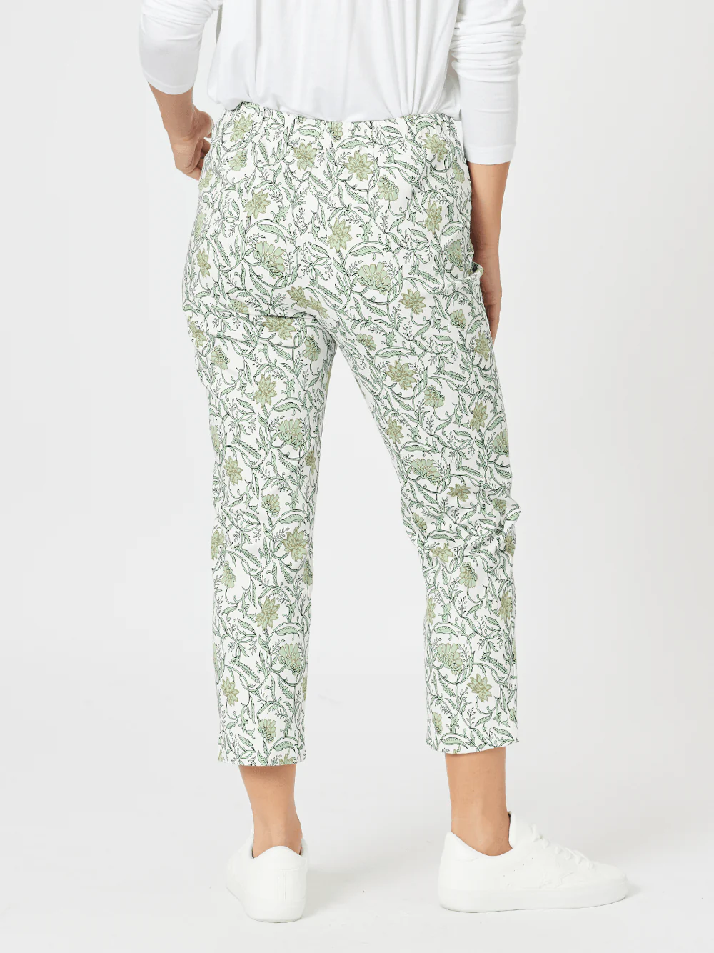 Leaf Print Pant - Khaki