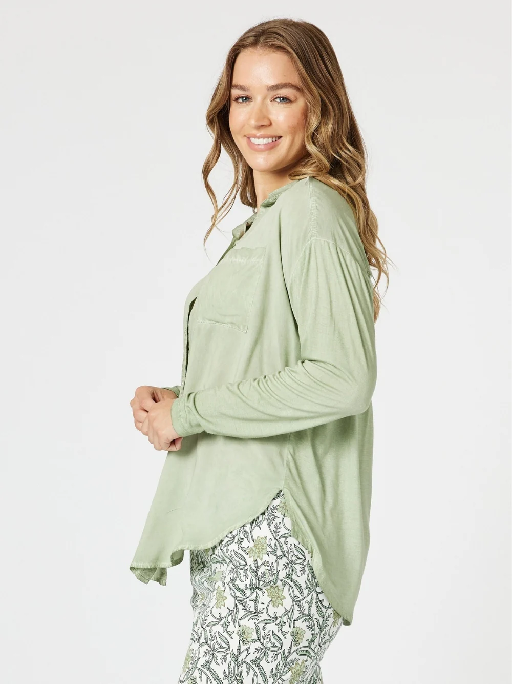 Paige Garment Washed Shirt - Washed Khaki