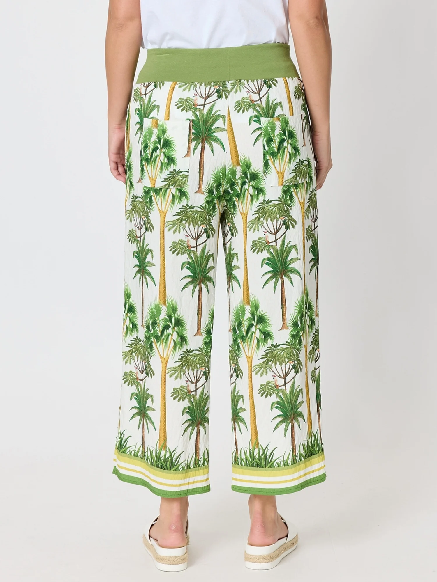 Amazon Print Wide Leg Pant - Green