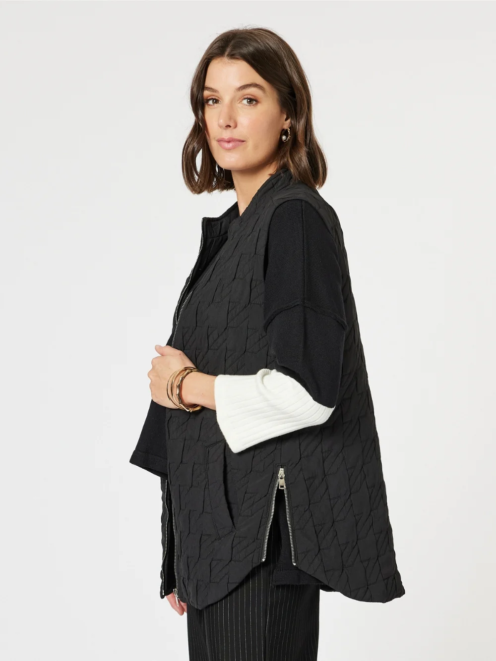 Monet Quilted Vest - Black