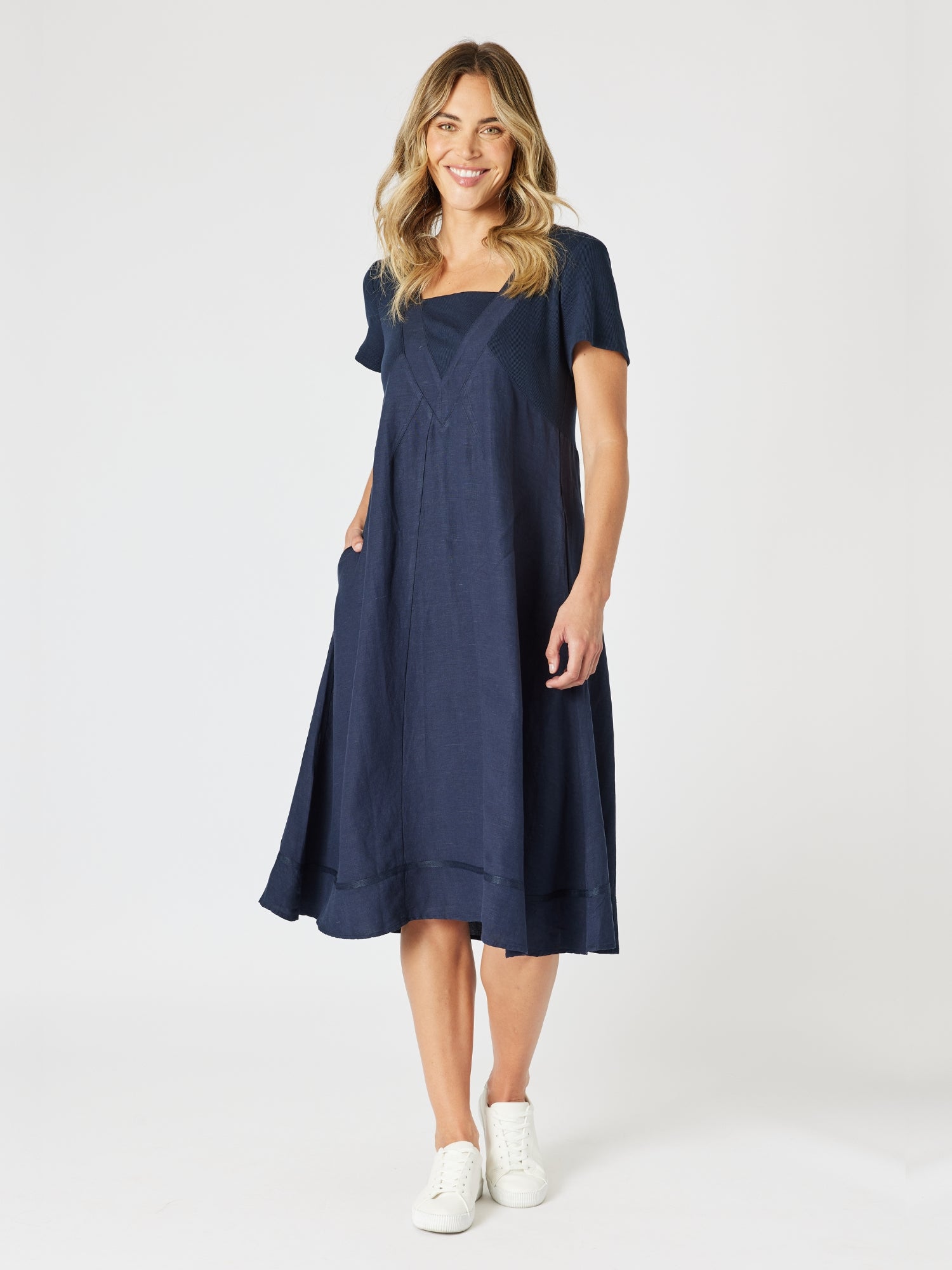 Lino Le Marais Dress - Navy