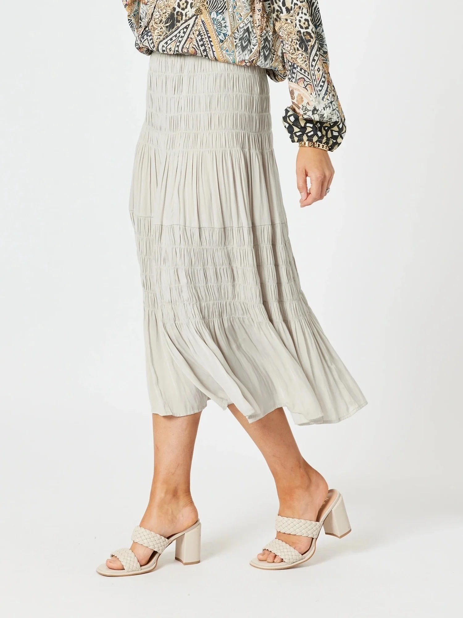 Lux Ruche Skirt - Champagne