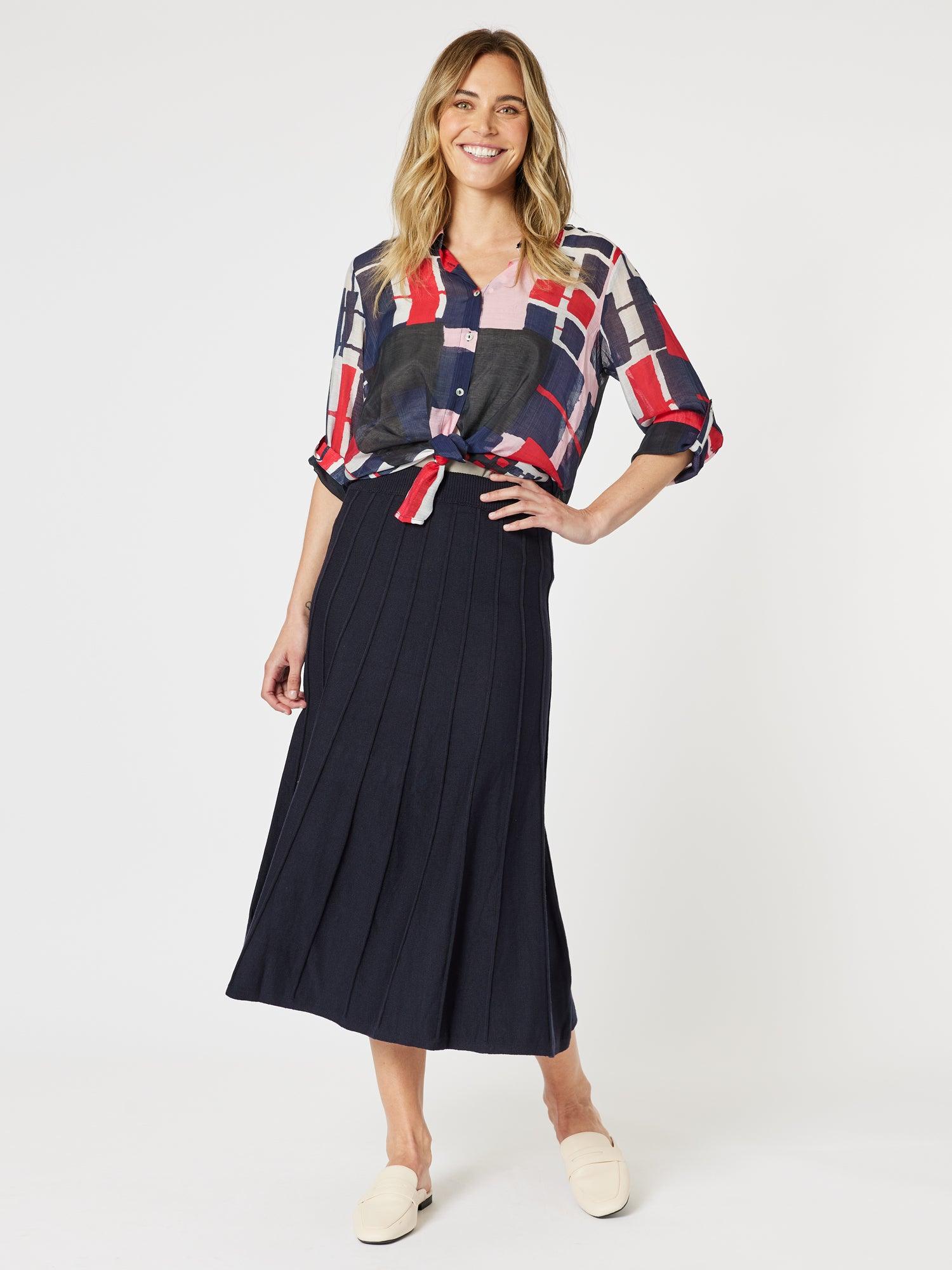Kate Long Knit Skirt - Navy