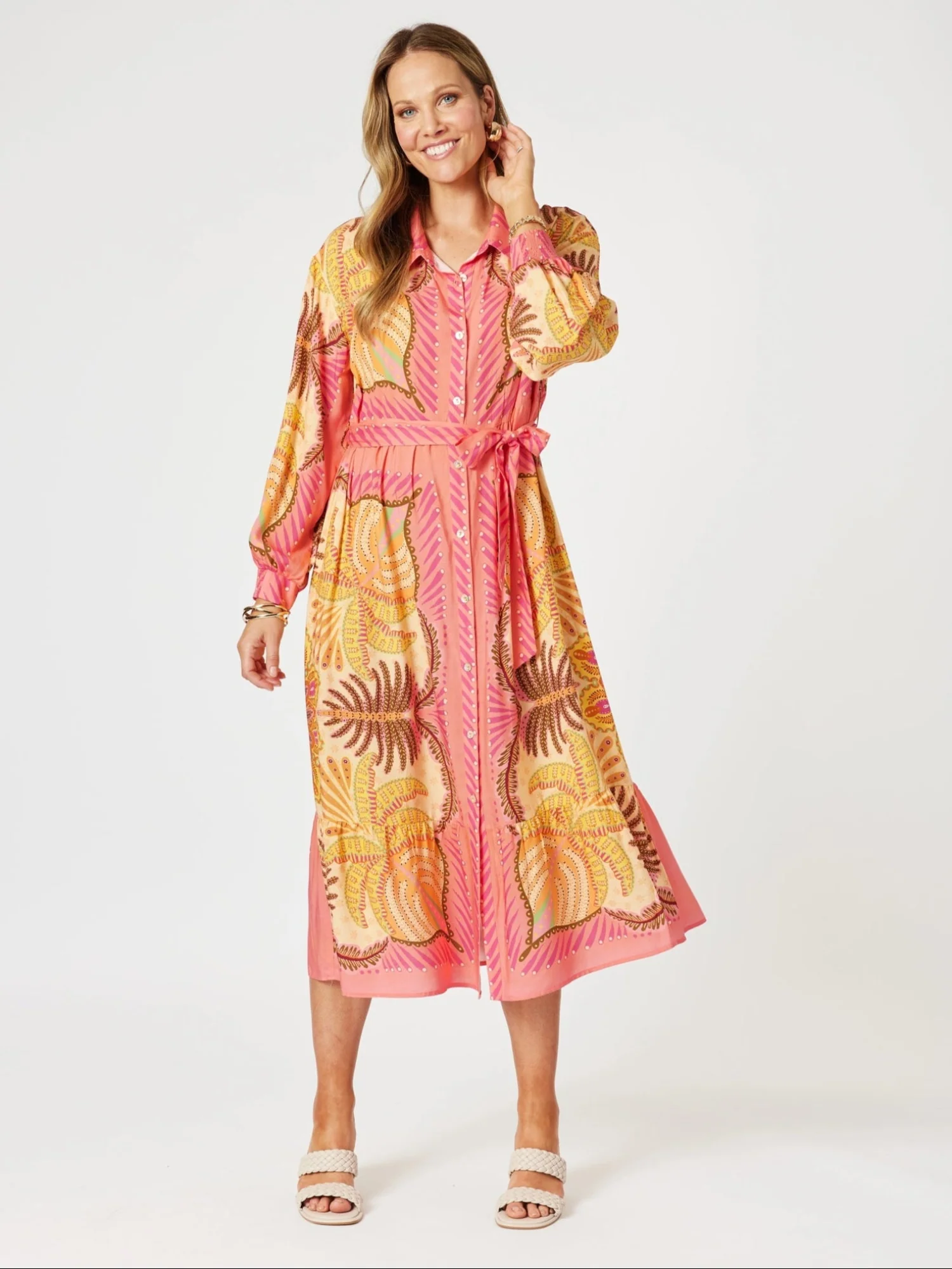 Bellagio Floral Print Shirt Dress - Multi