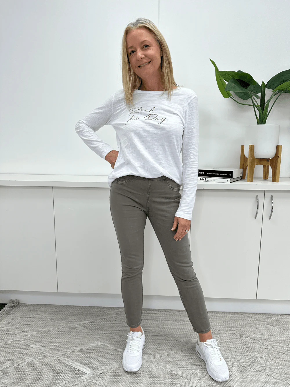 Reversible Snakeskin Print Jean - Granite