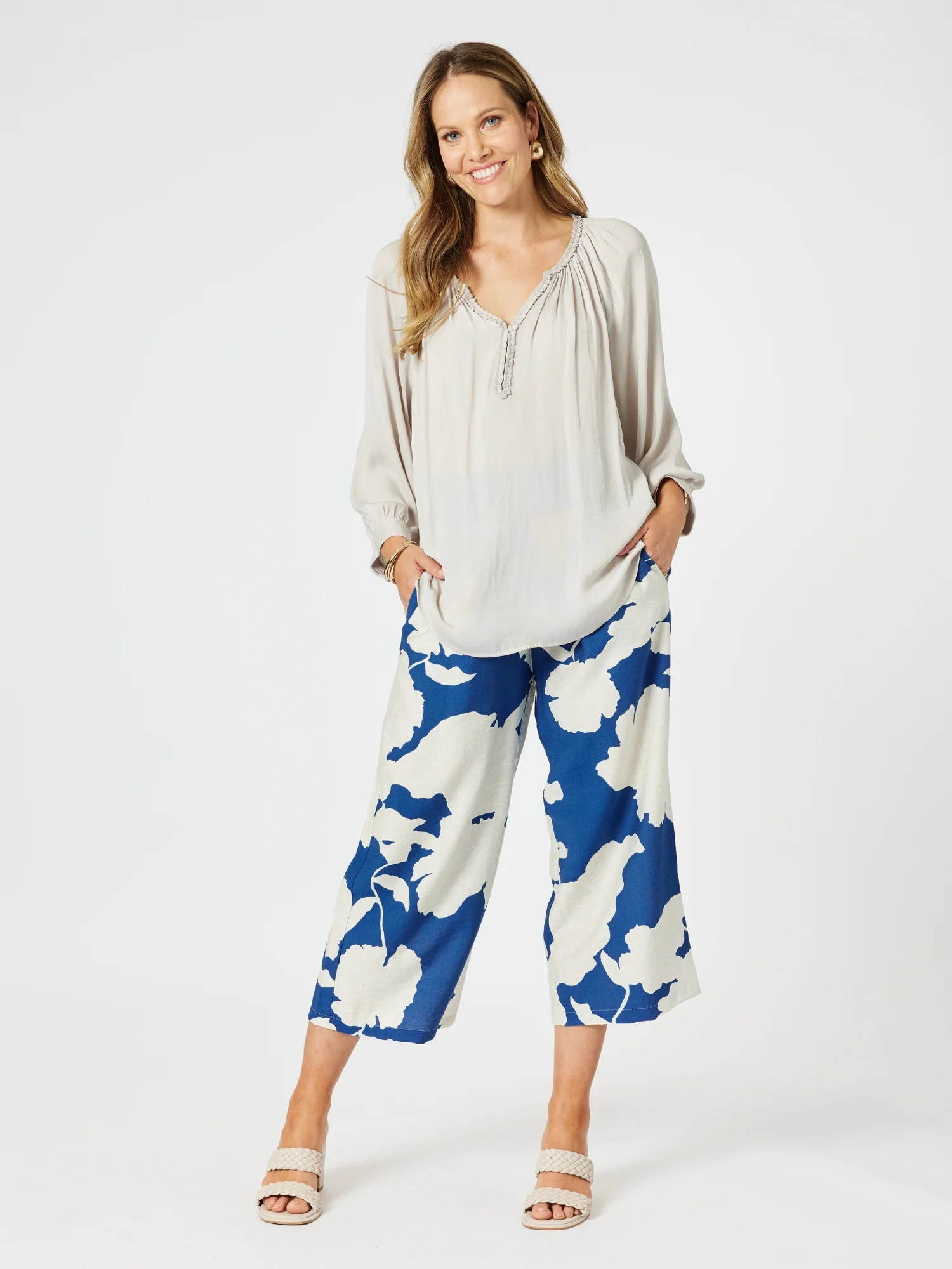 Lux Plait Top - Champagne