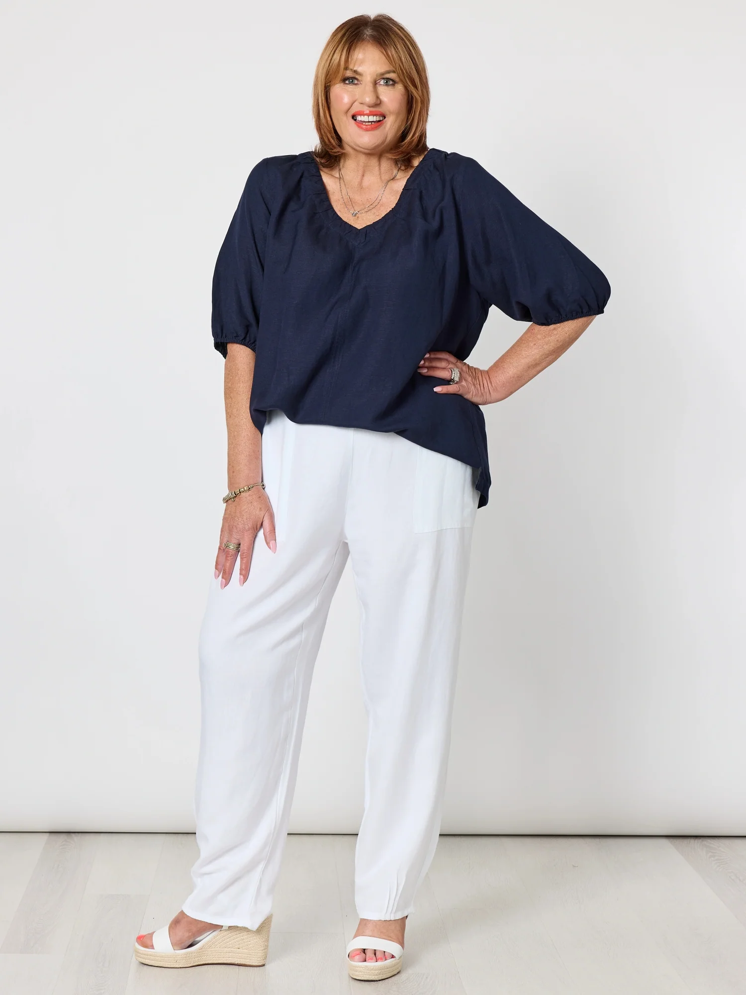 Lino Tapered Pant - White