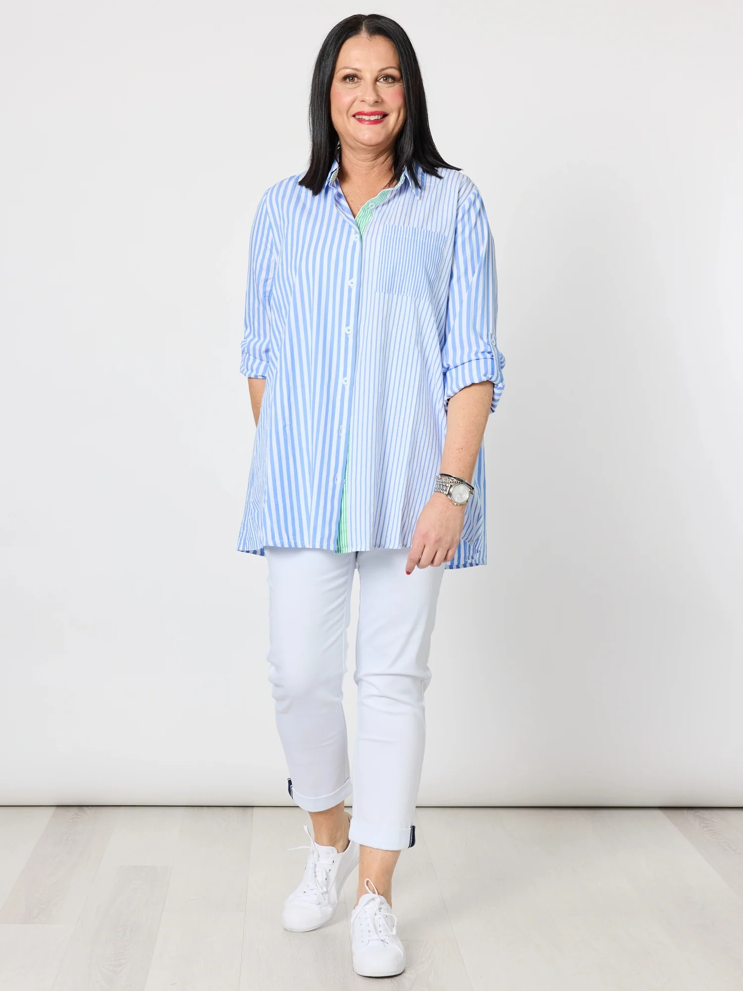 Skyler Stripe Shirt - Blue/White