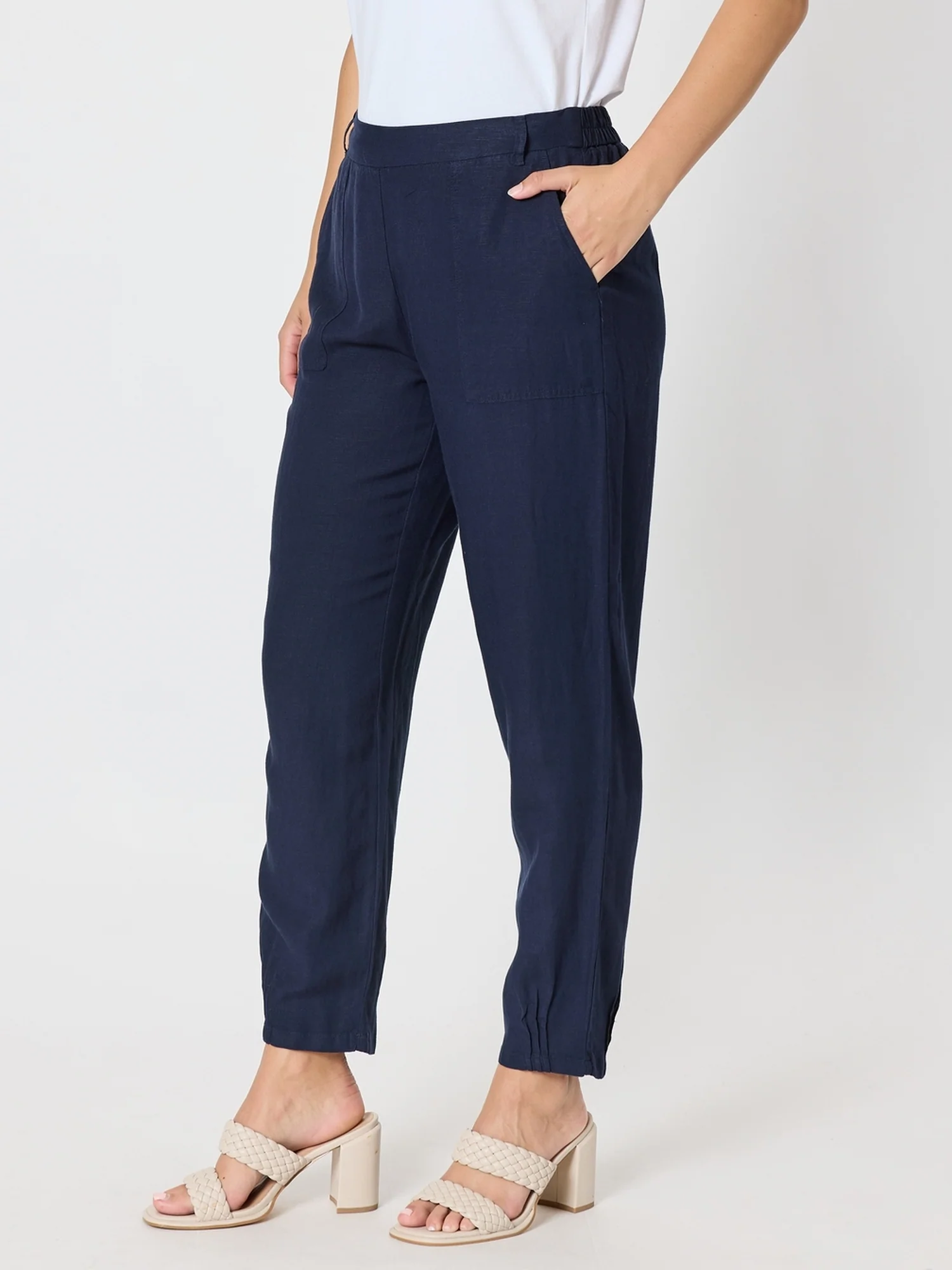 Lino Tapered Pant - Navy