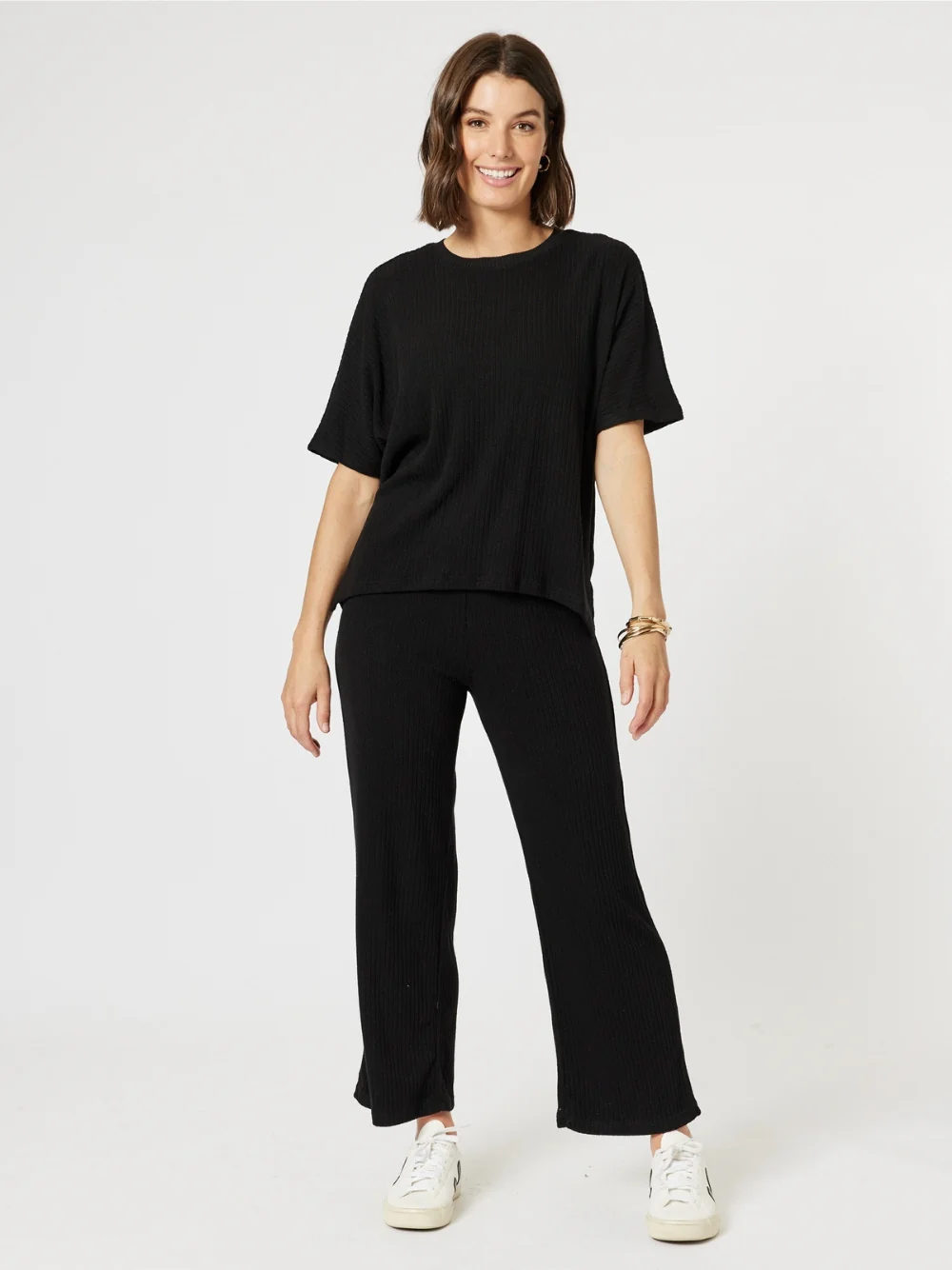 Ribbed Lounge Pant - Black