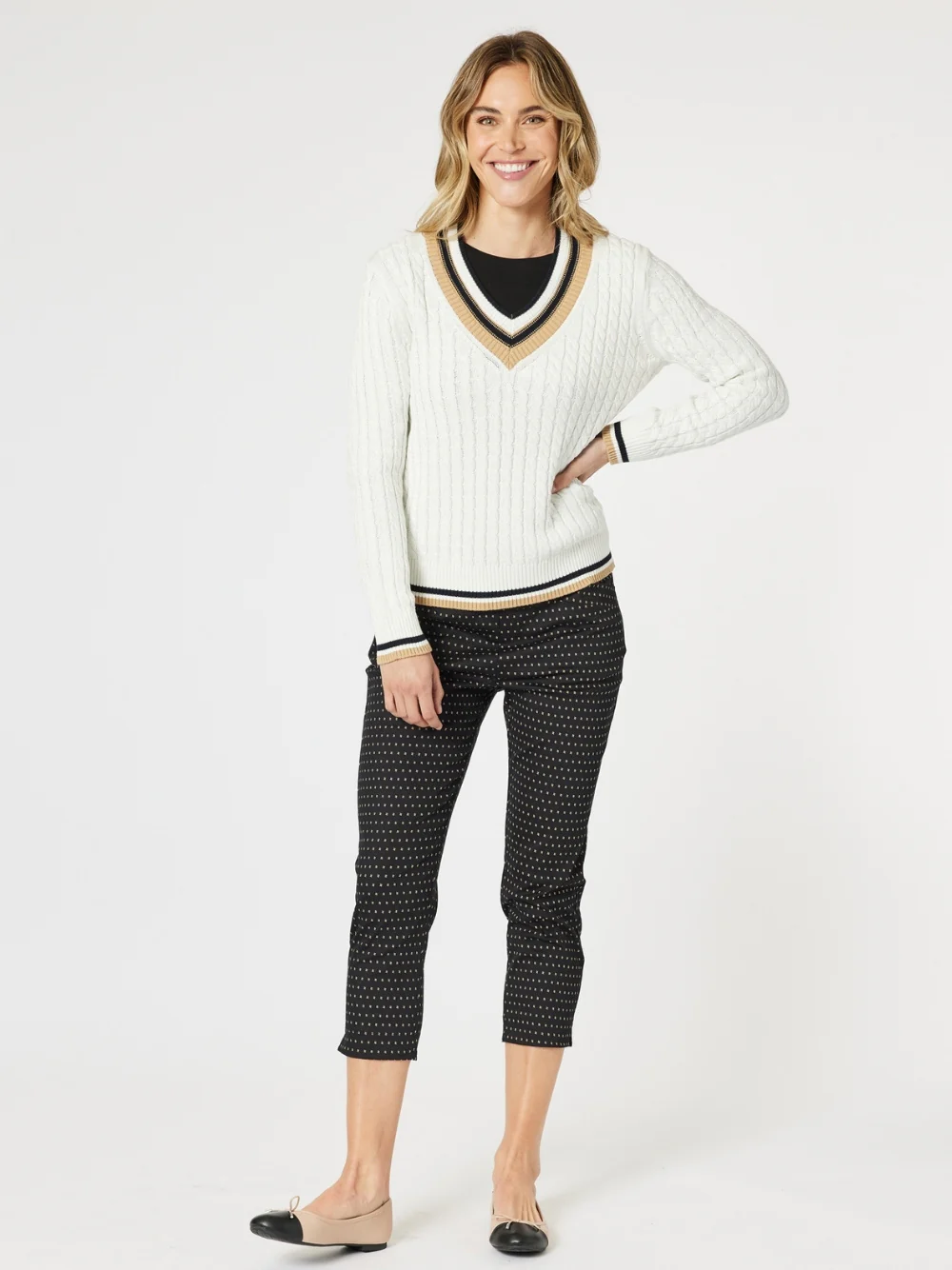 Diamond Print Pant - Black/White