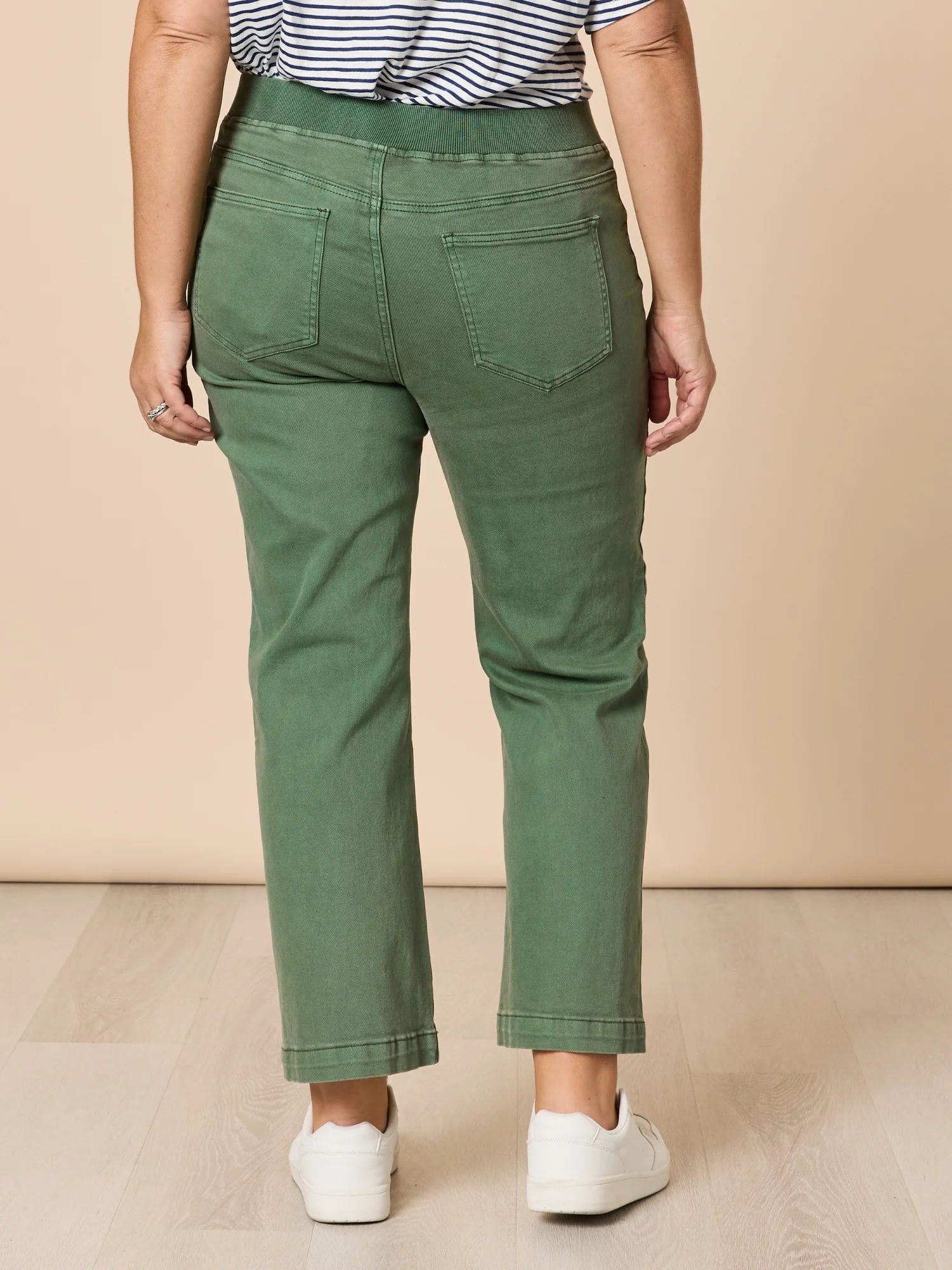 Maddy High Rise Wide Leg Jean - Khaki