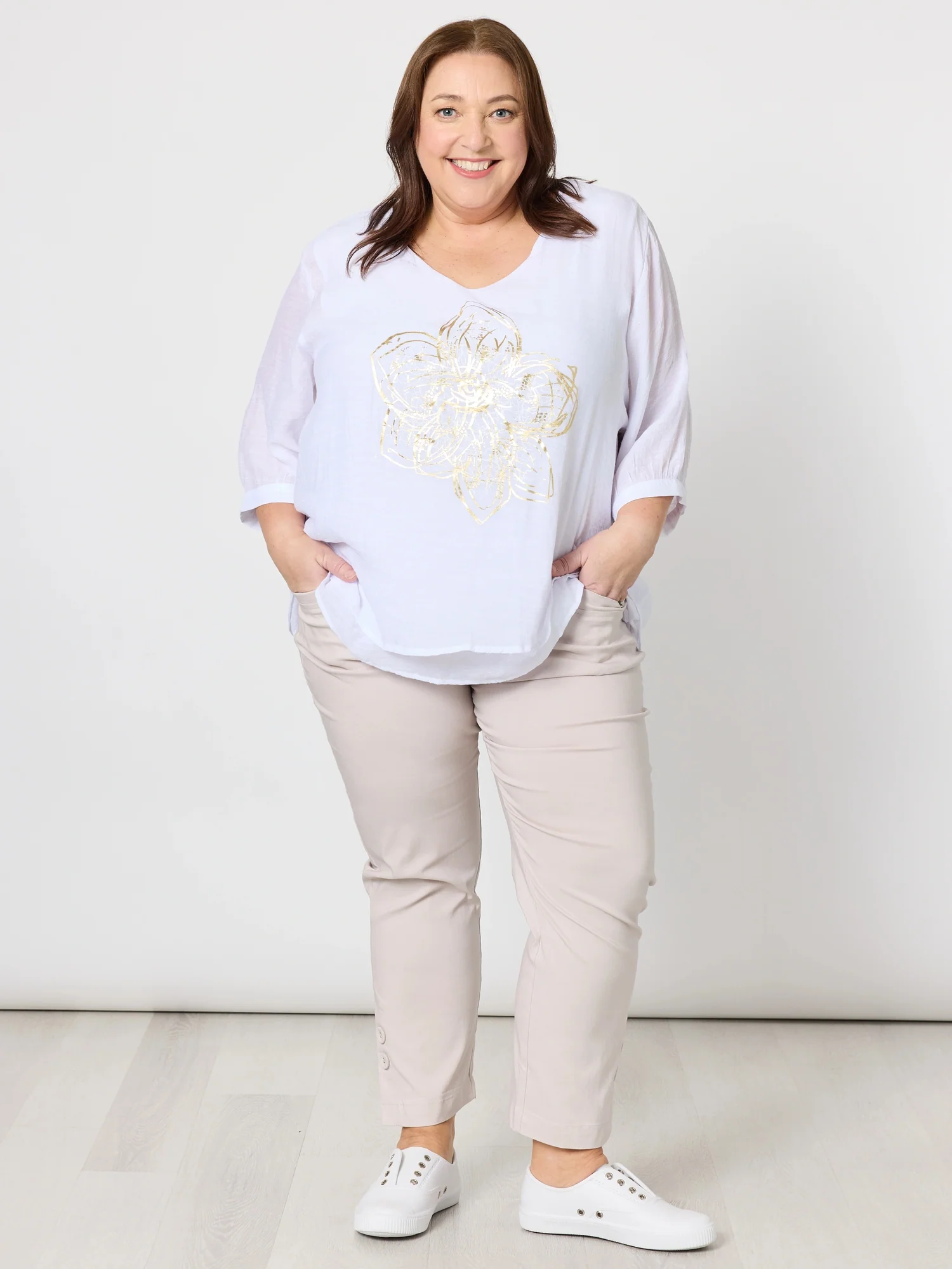 Luzia Twin Button Pant - Natural