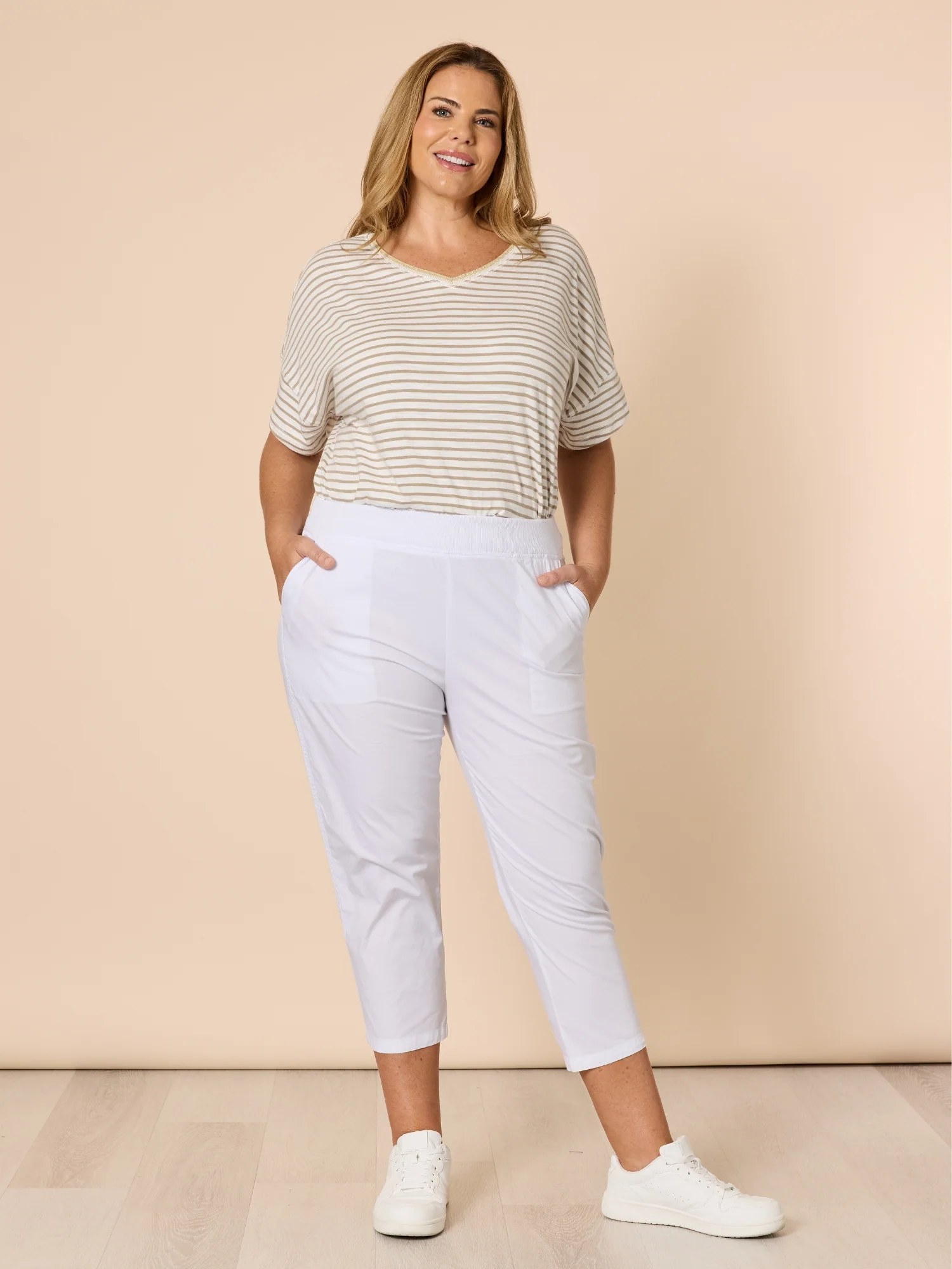 Santorini Cotton Capri Pant -  White