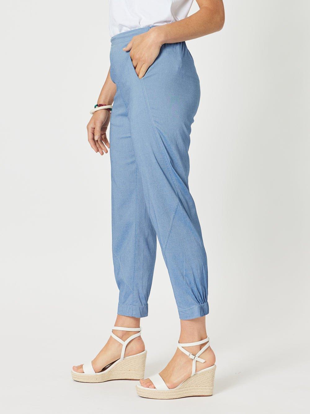 Parachute Stitch Detail Pant - Indigo Marle