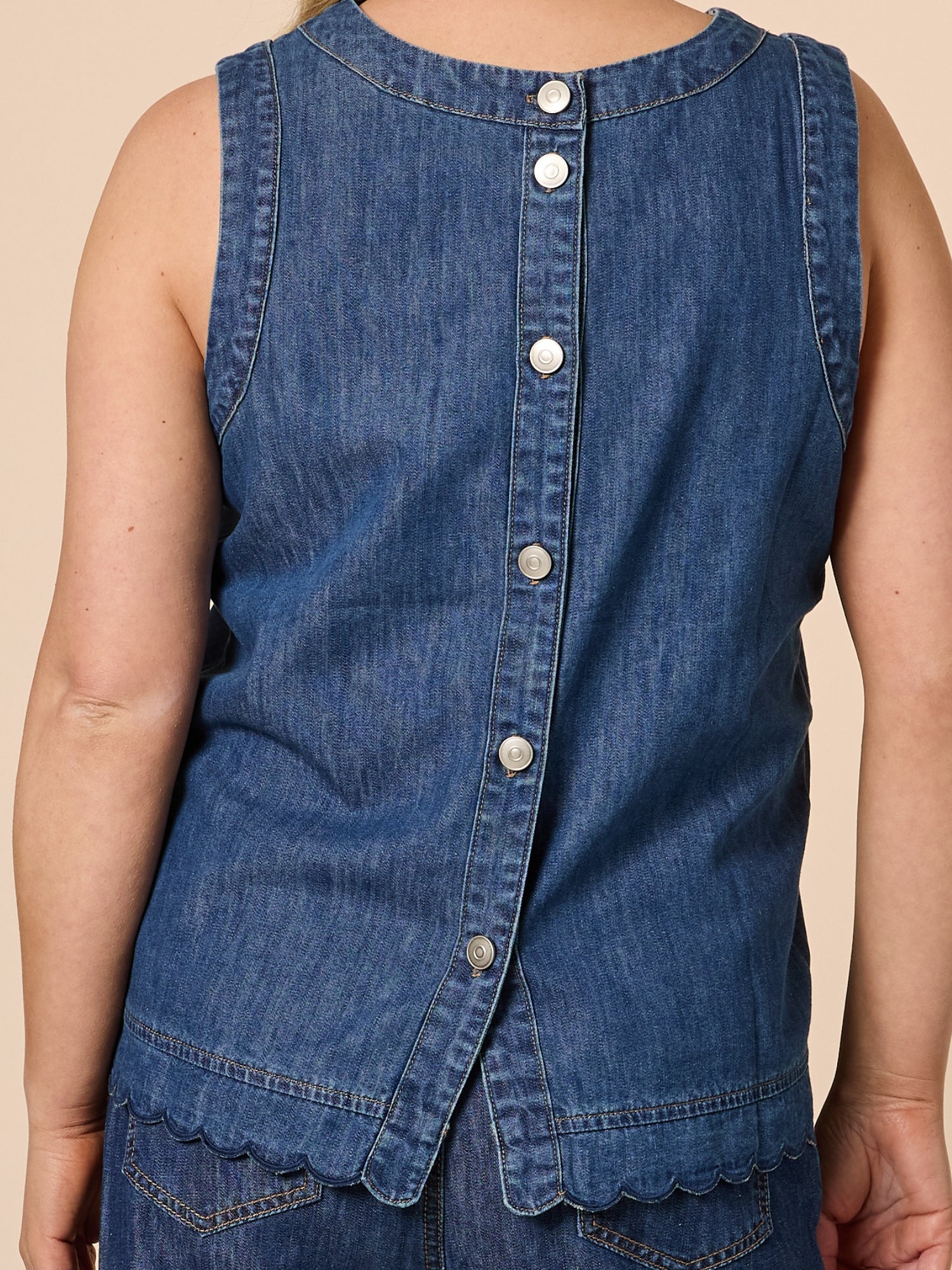 Charli Reversible Button Up Denim Top - Denim