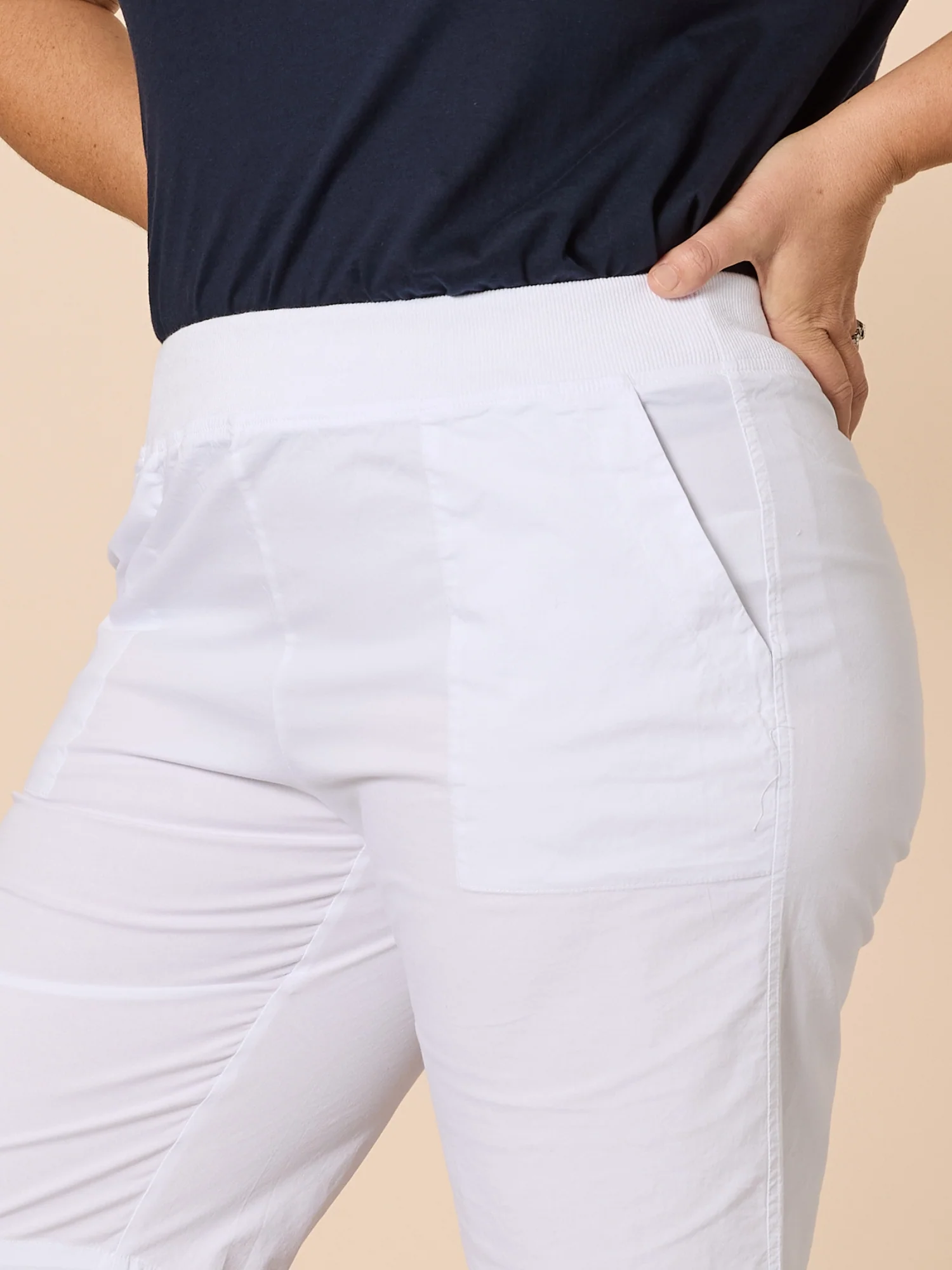 Santorini Cotton Pull On Short - White