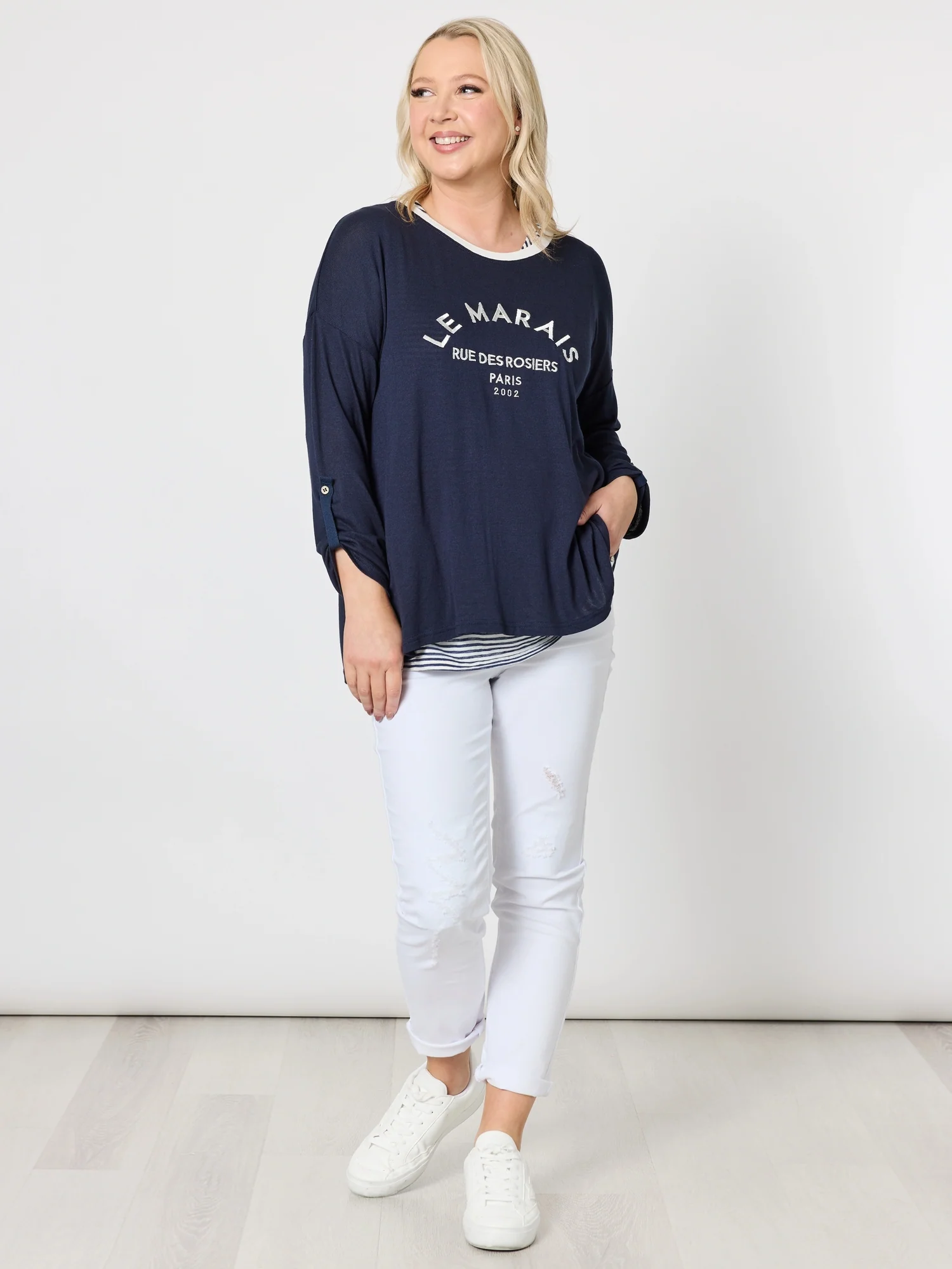 Le Marais 2 in 1 Top - Navy/White