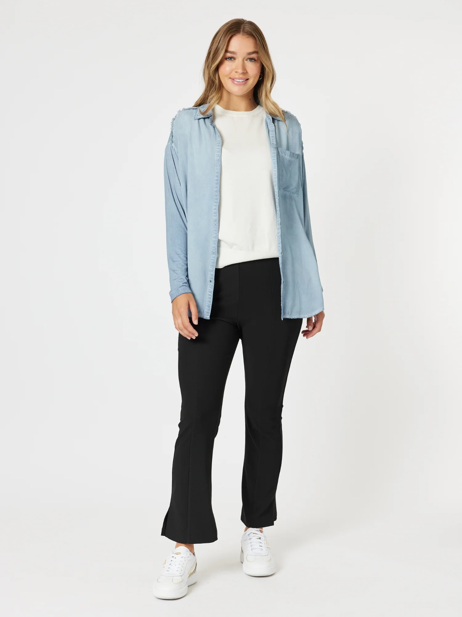 Shelly Sleeveless Knit Top - White