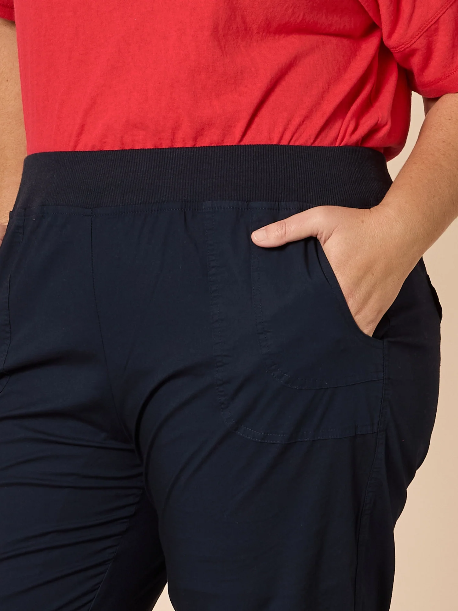 Santorini Cropped Cotton Pant - Navy