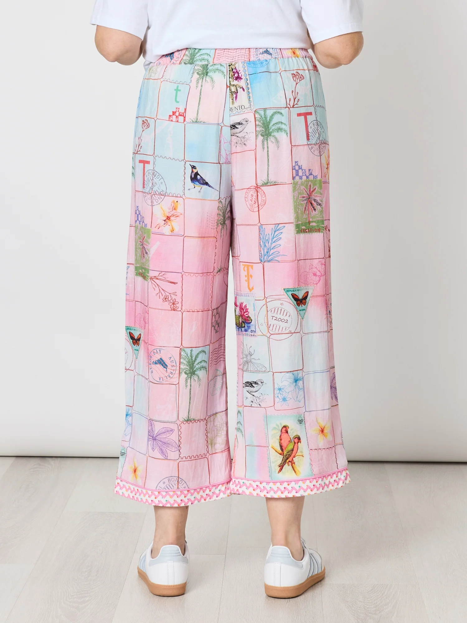 Capri Print Wide Leg Pant - Pastel Multi