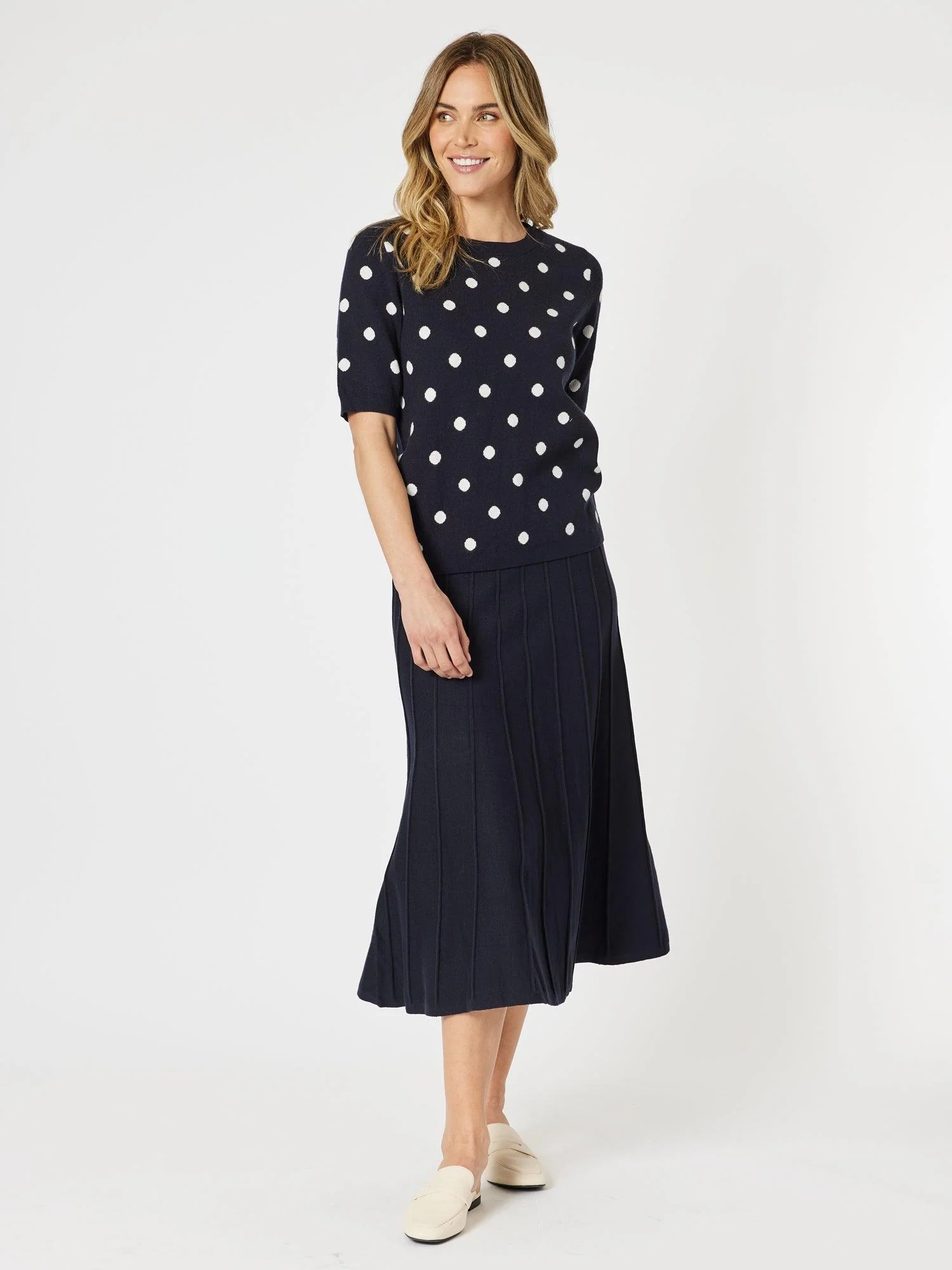 Kate Long Knit Skirt - Navy
