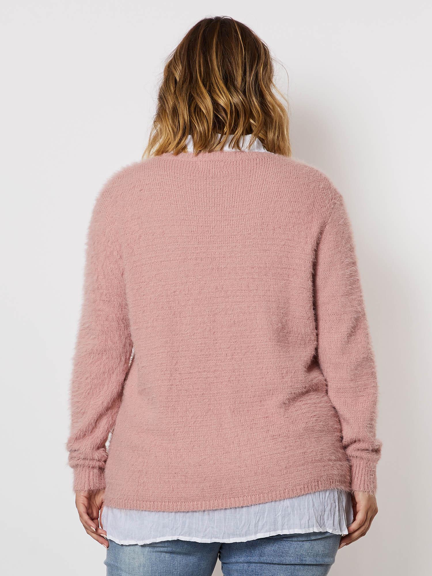 Fluffy Knit Jumper - Rose