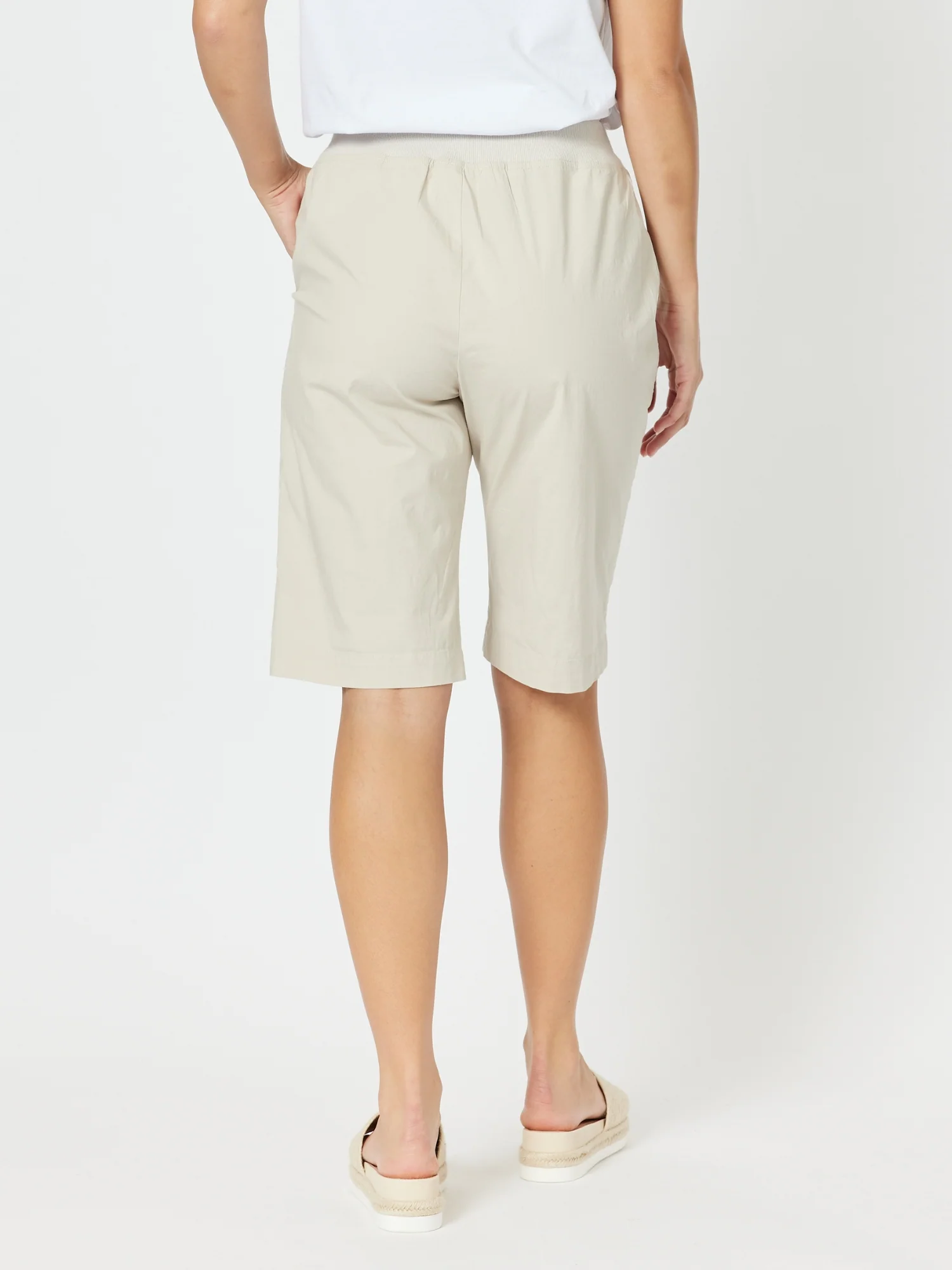 Santorini Cotton Pull On Short - Stone