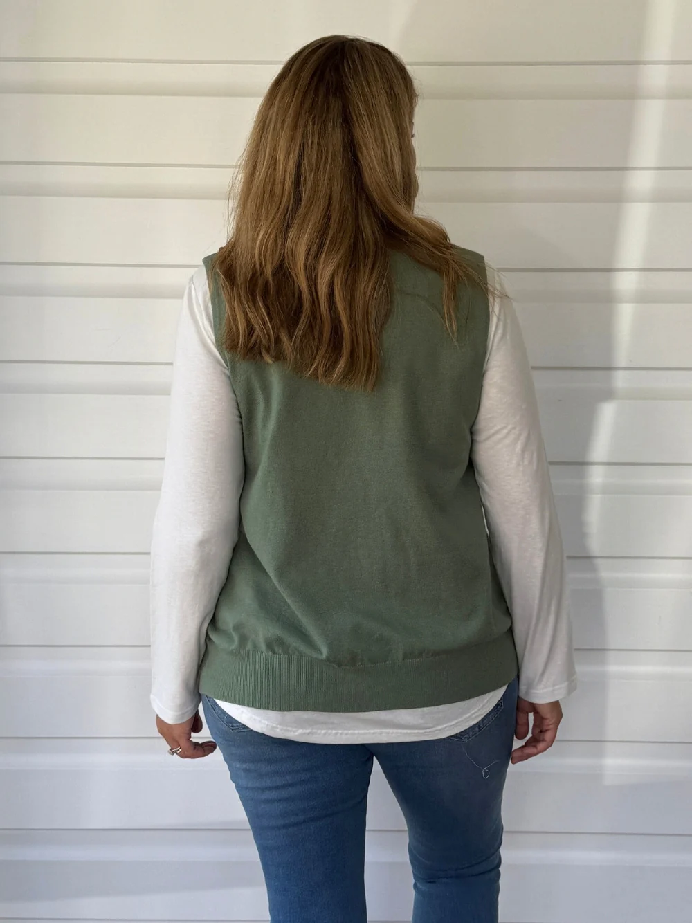 Vicky Side Split Knit Vest - Khaki