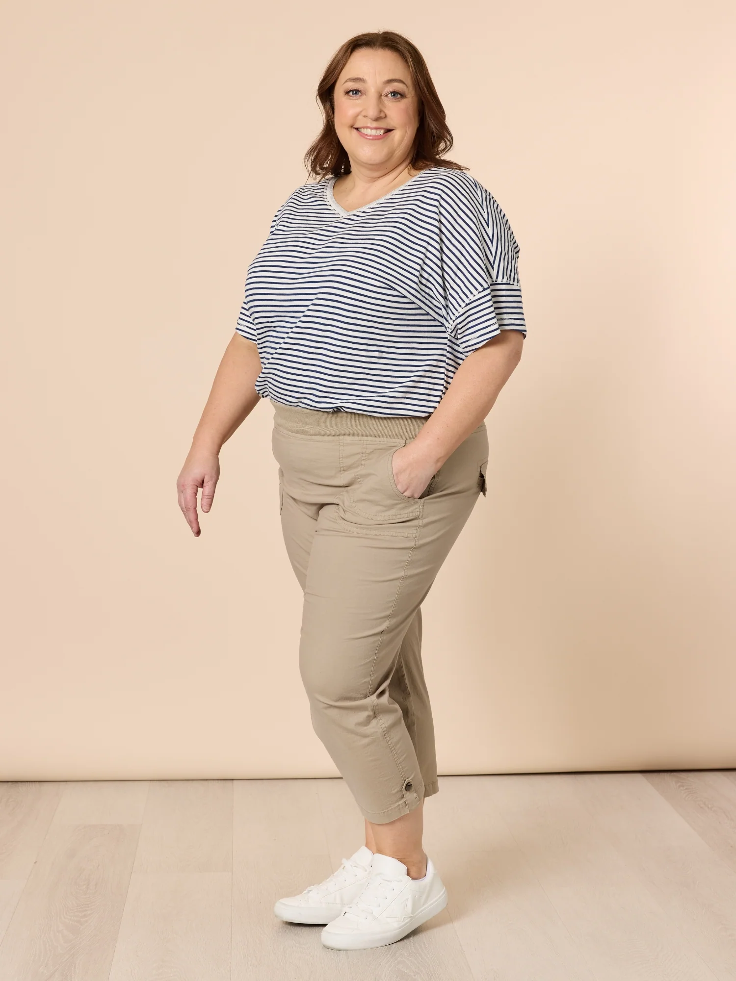 Santorini Cropped Cotton Pant - Natural