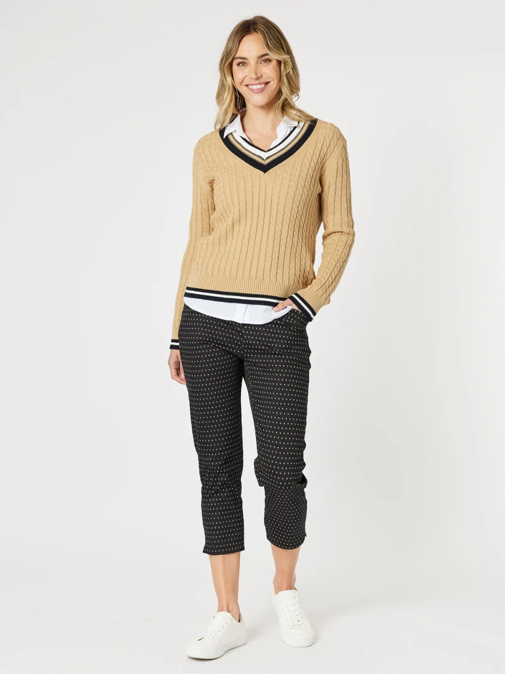 Diamond Print Pant - Black/White