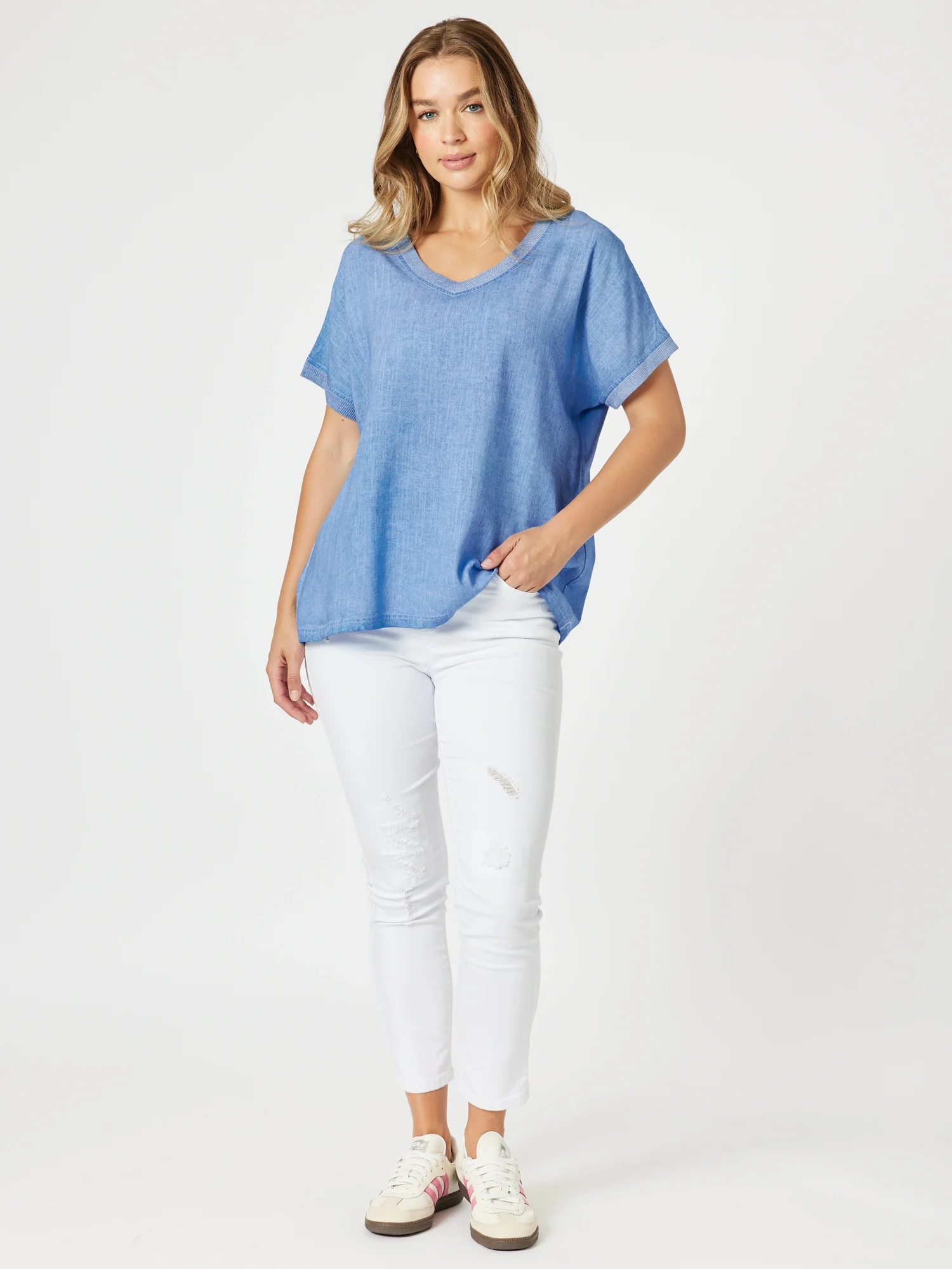 Sienna Top - Washed Blue