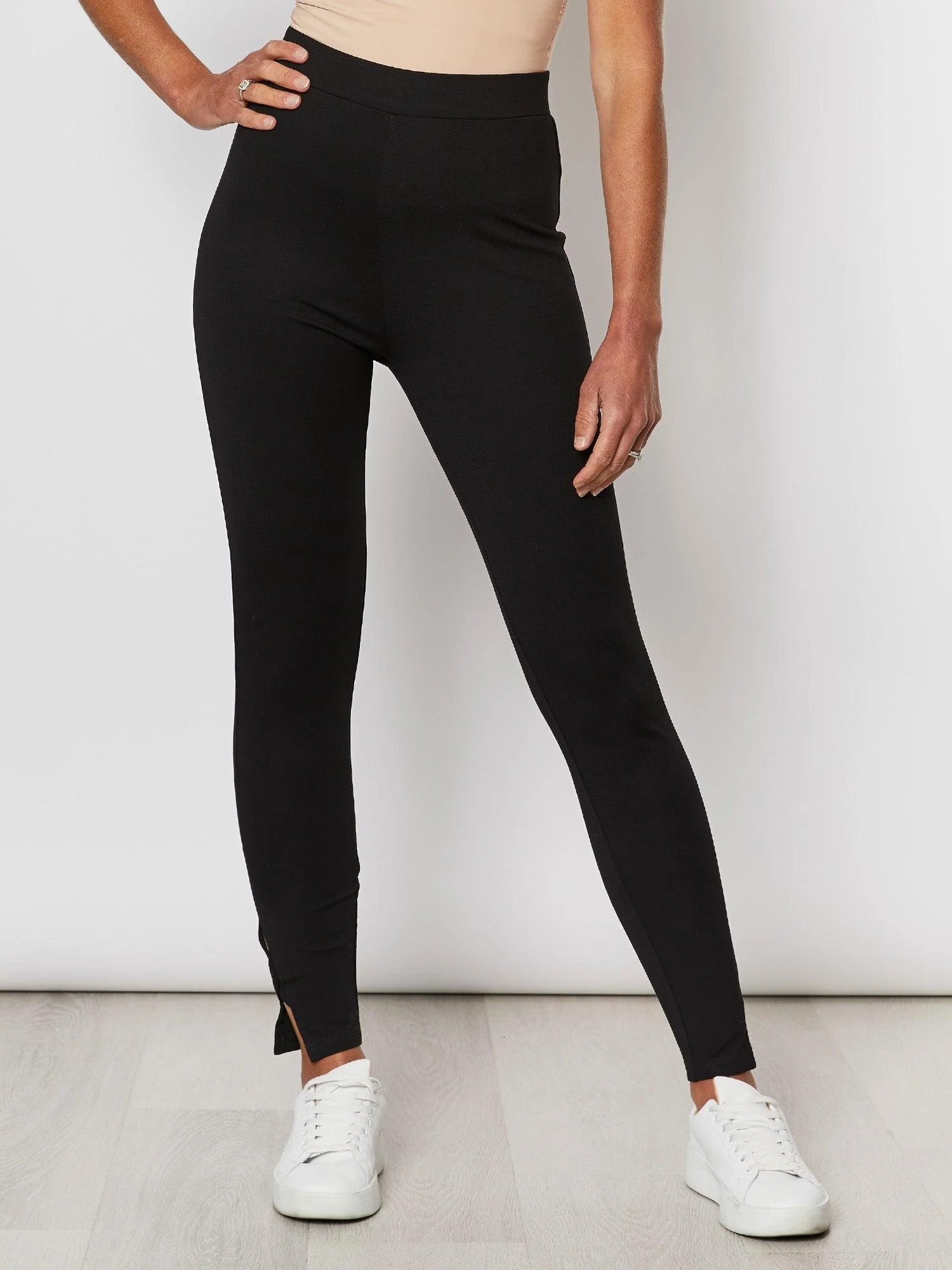 Ankle Detail Pant - Black