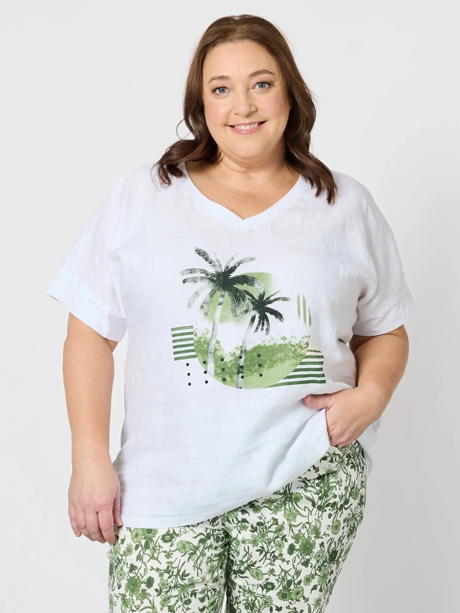 Amazon Rainforest Print Top - White