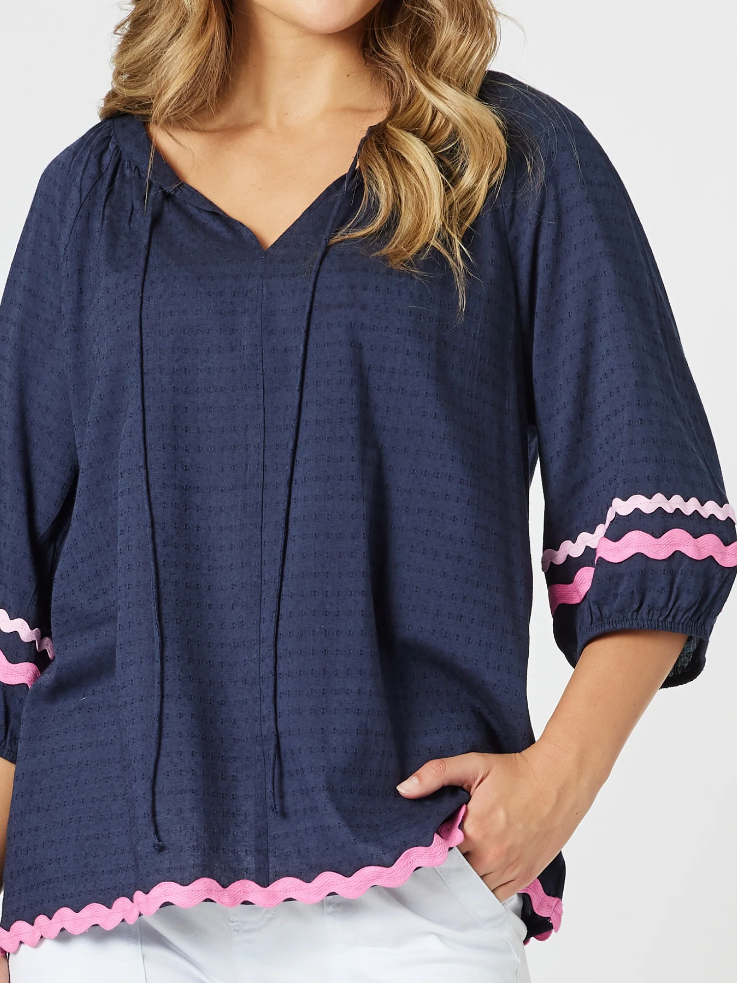 Ric Rac Top - Navy