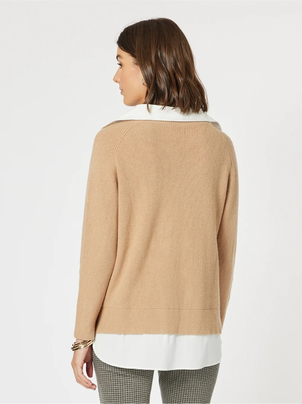 Deux V Neck Knit - Caramel