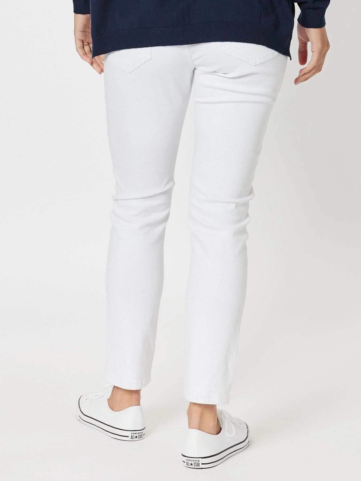 Stella Patch High Rise Slim Leg Jean - White