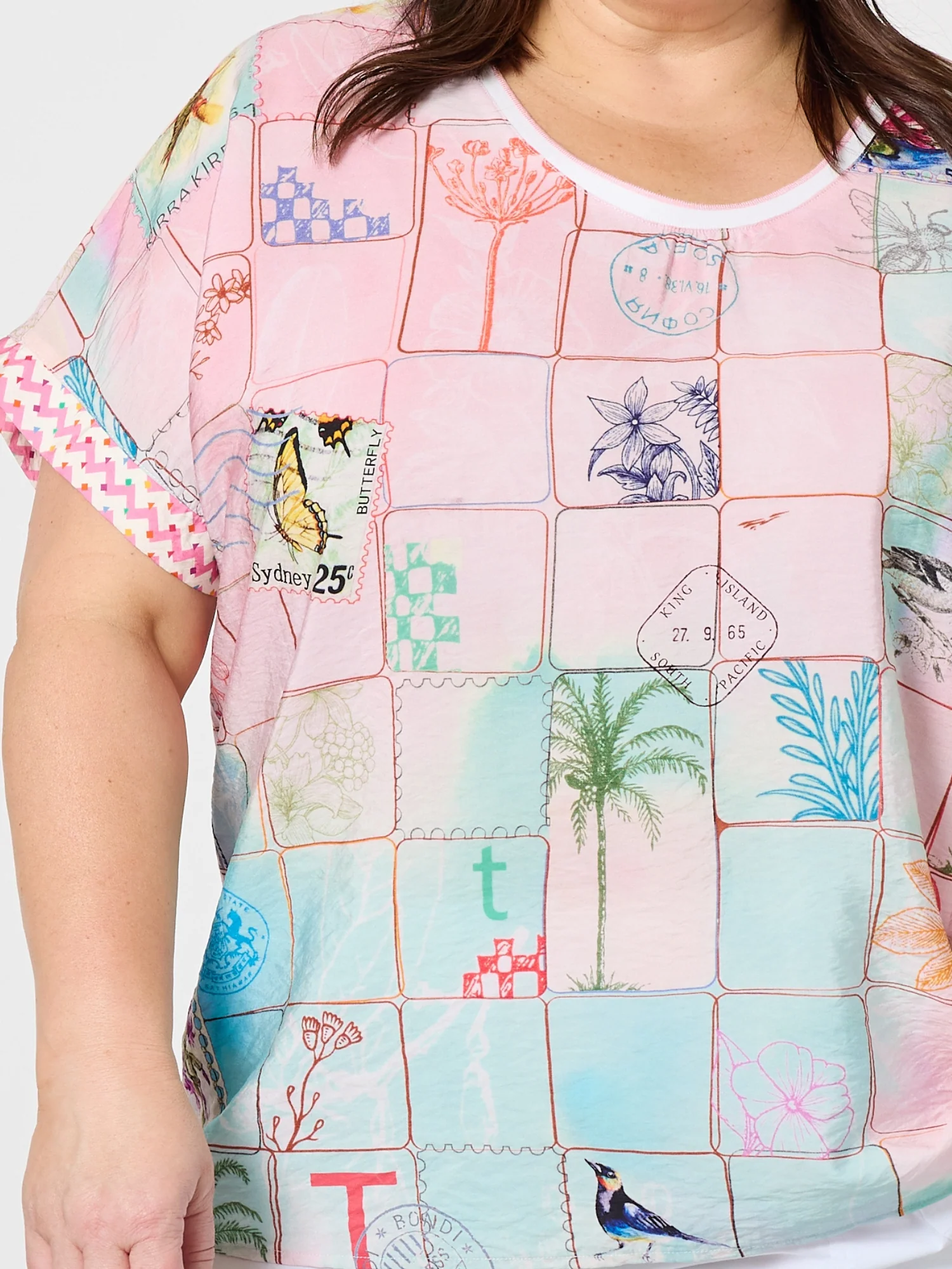 Capri Print Top - Pastel Multi