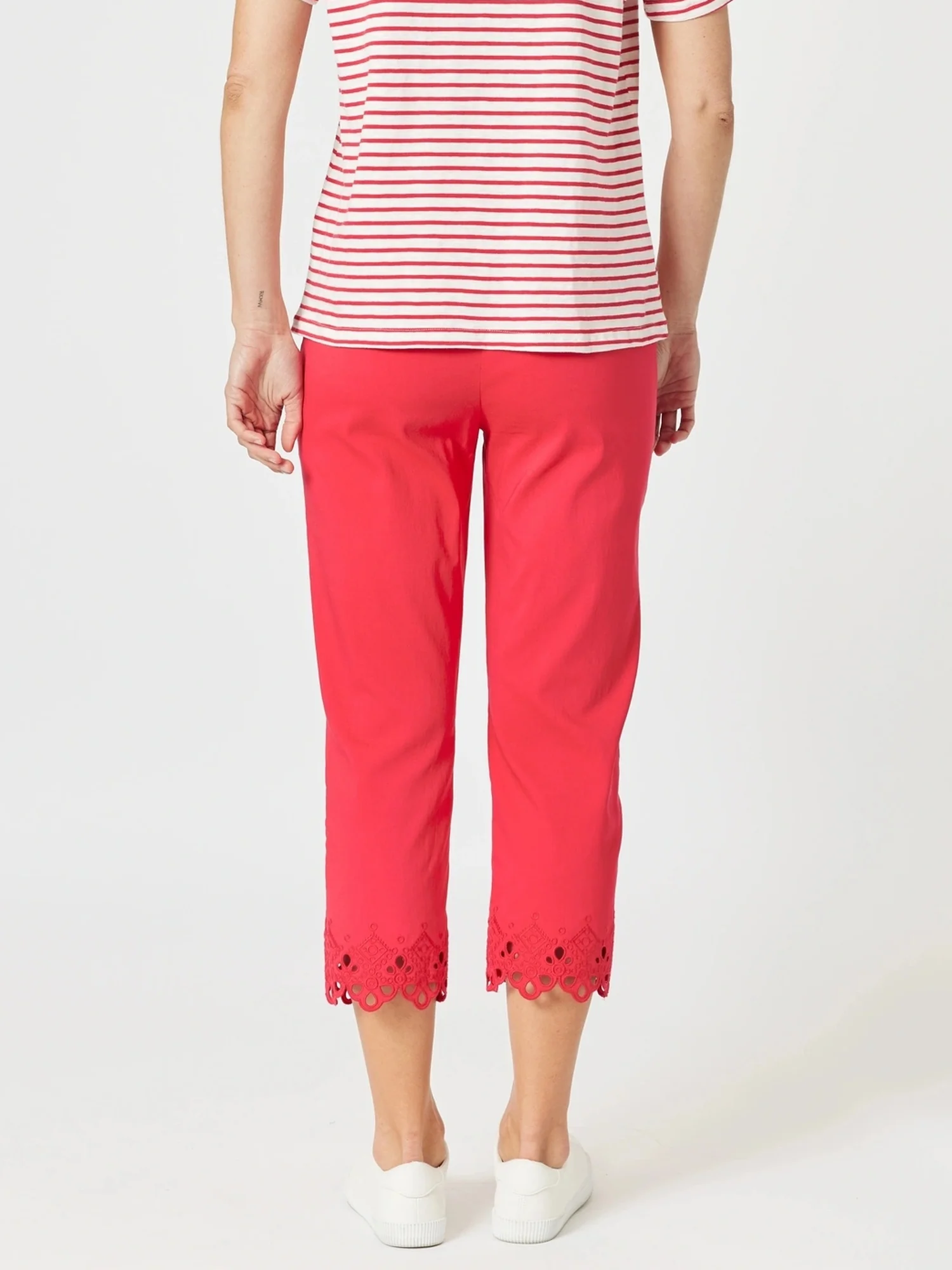 Fleur Embroidered Pant - Red