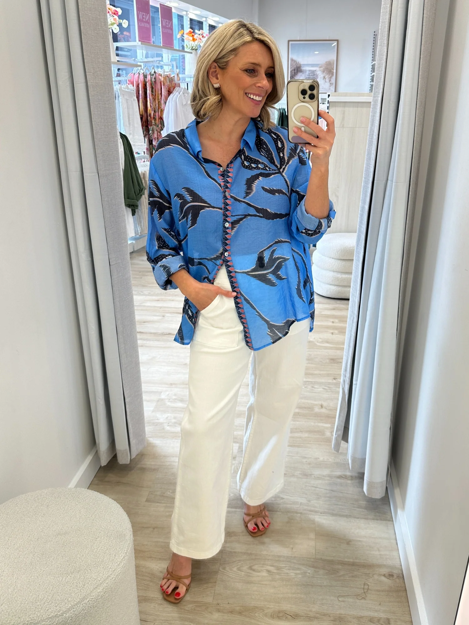 Hudson High Rise Wide Leg Jean - Ivory