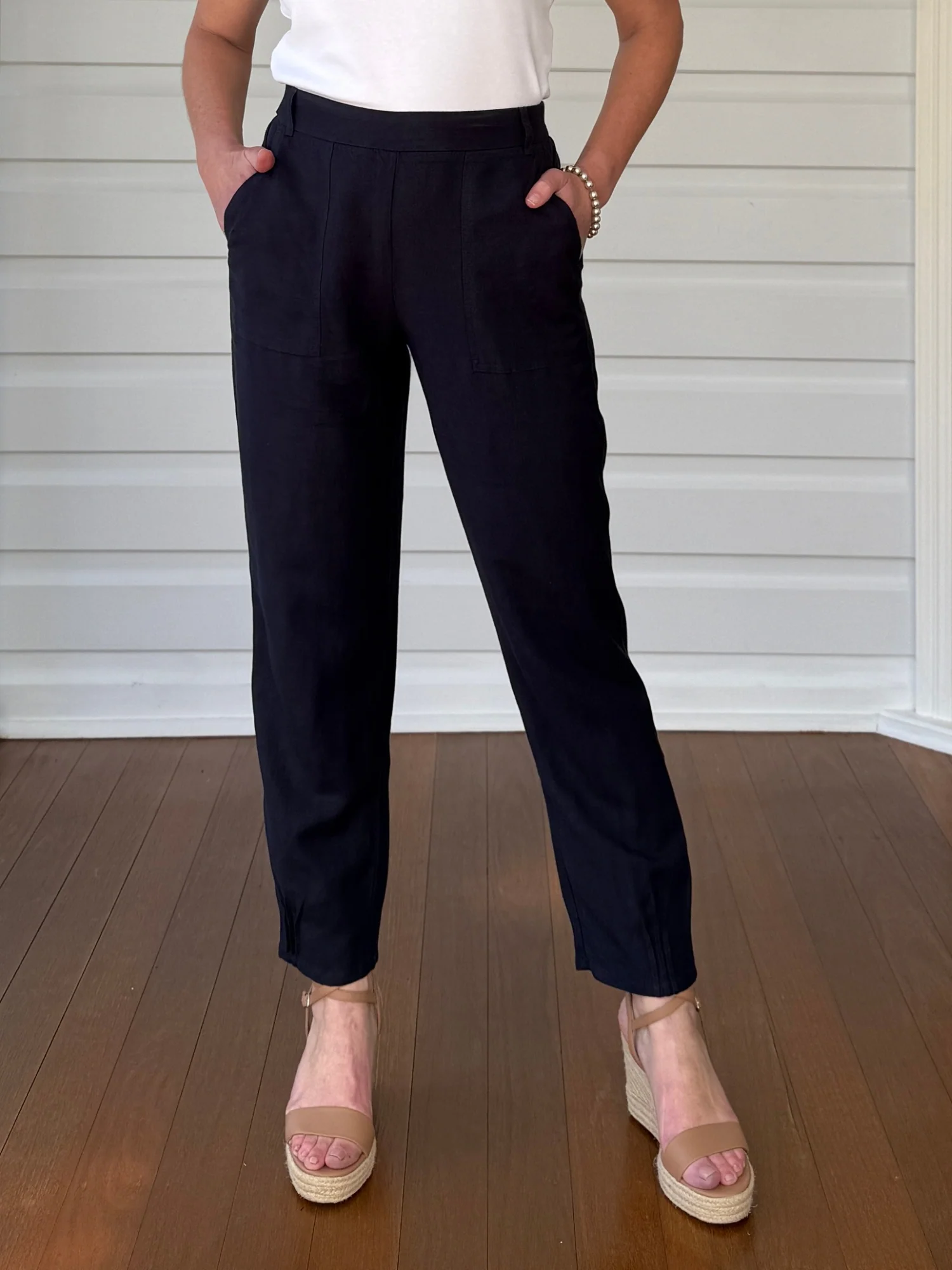 Lino Tapered Pant - Navy