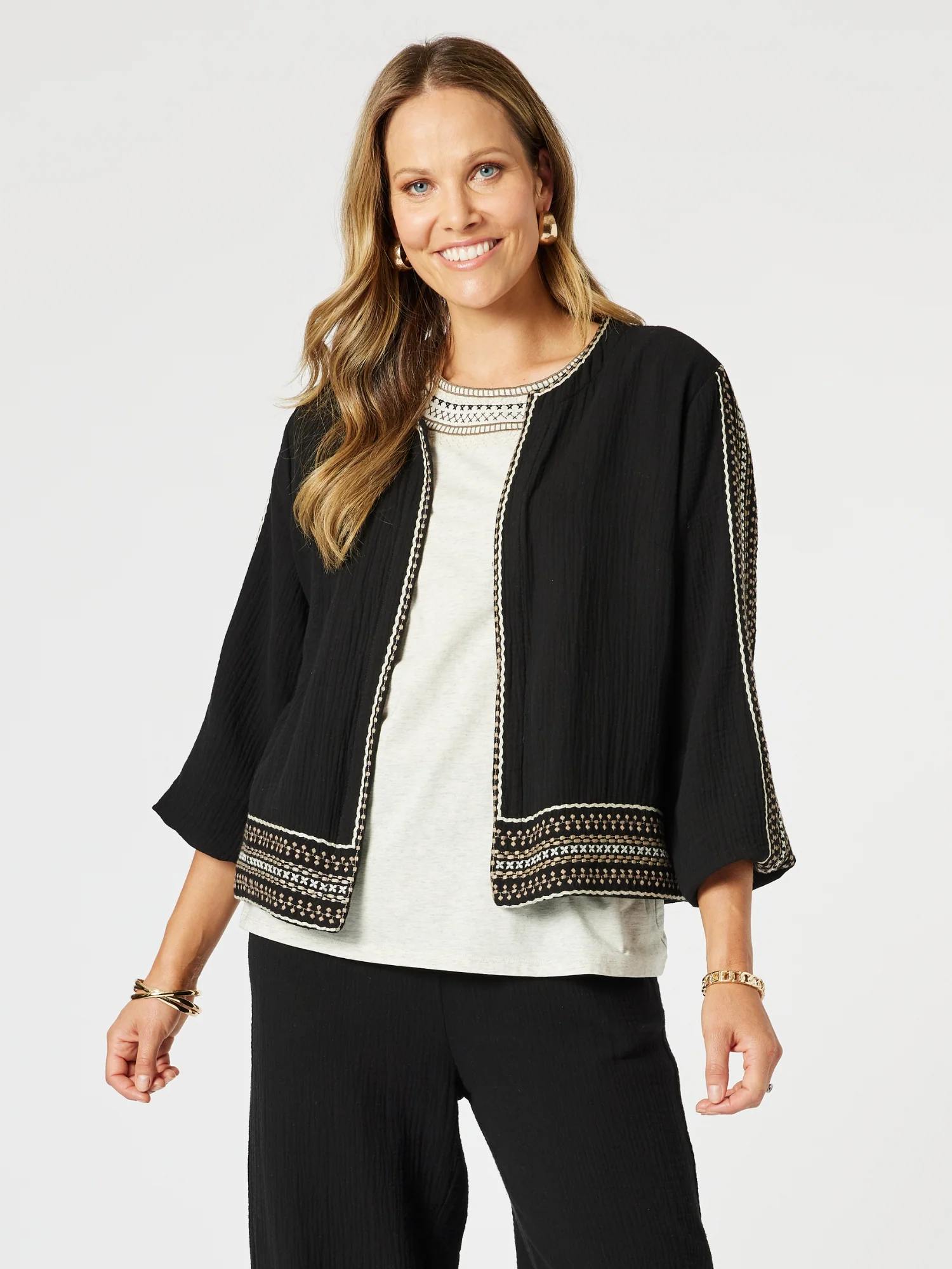 Cross Stitch Jacket - Black