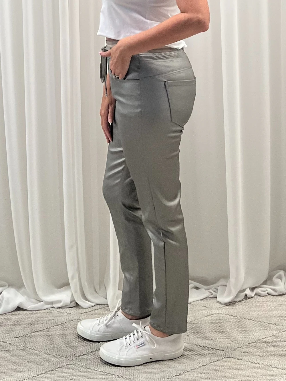 Scuba Wet Look Jogger - Pewter