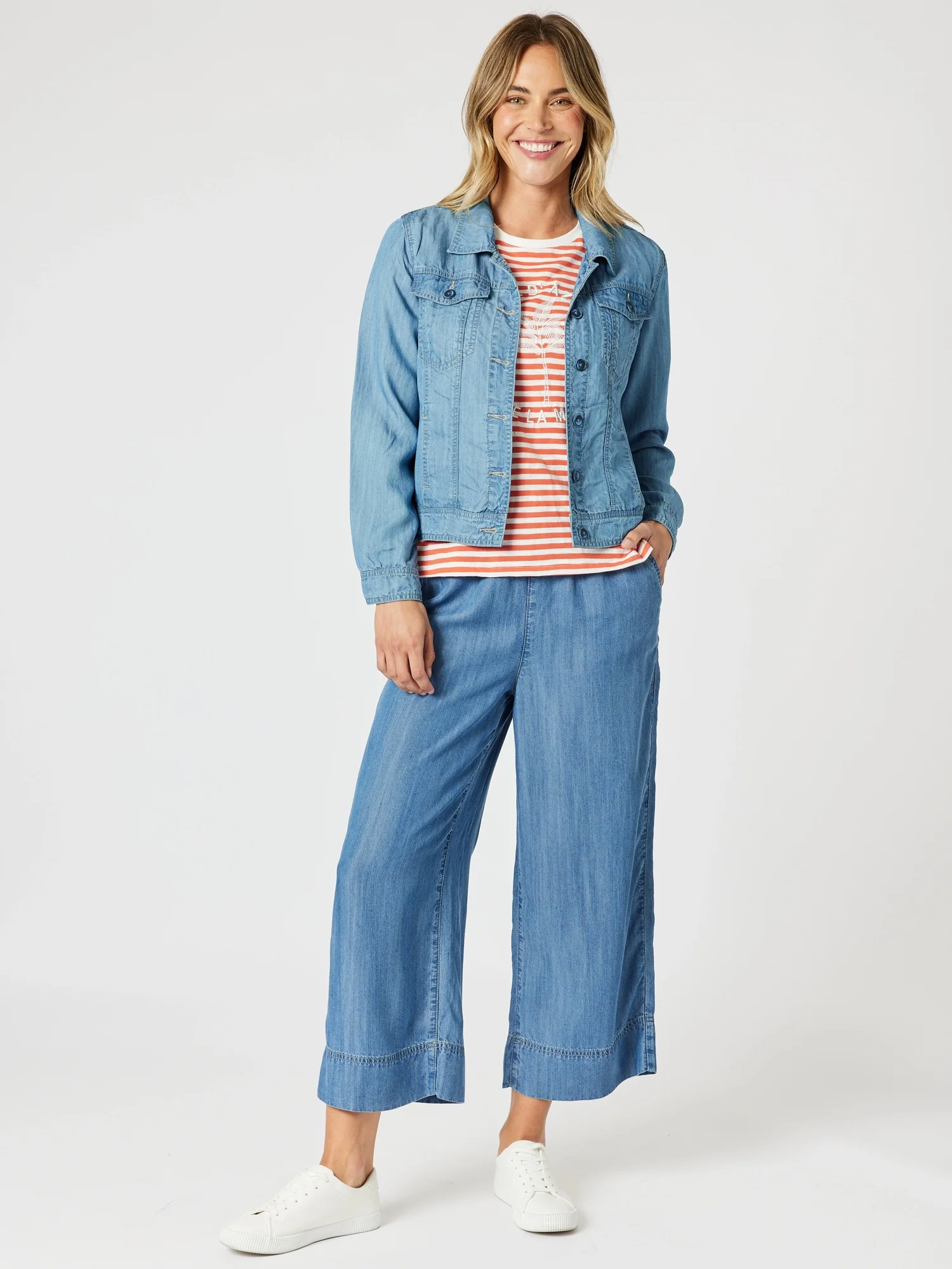 Sandie Wide Leg Pant - Denim