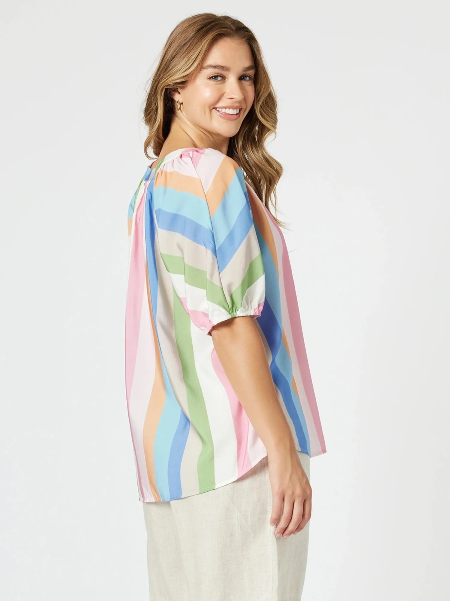 Lucy Stripe Print Top - Stripe