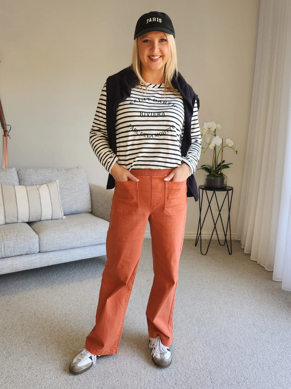 Carpenter Stretch Wide Leg Pull On Denim Jean - Fig