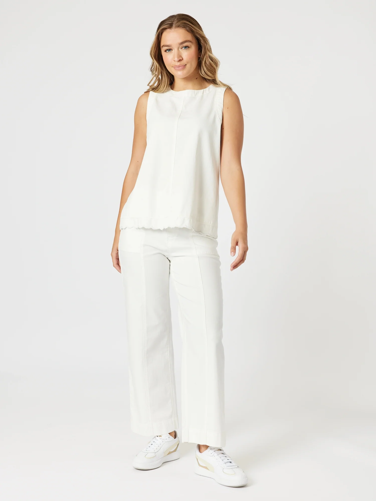Charli Reversible Button Up Denim Top - Ivory